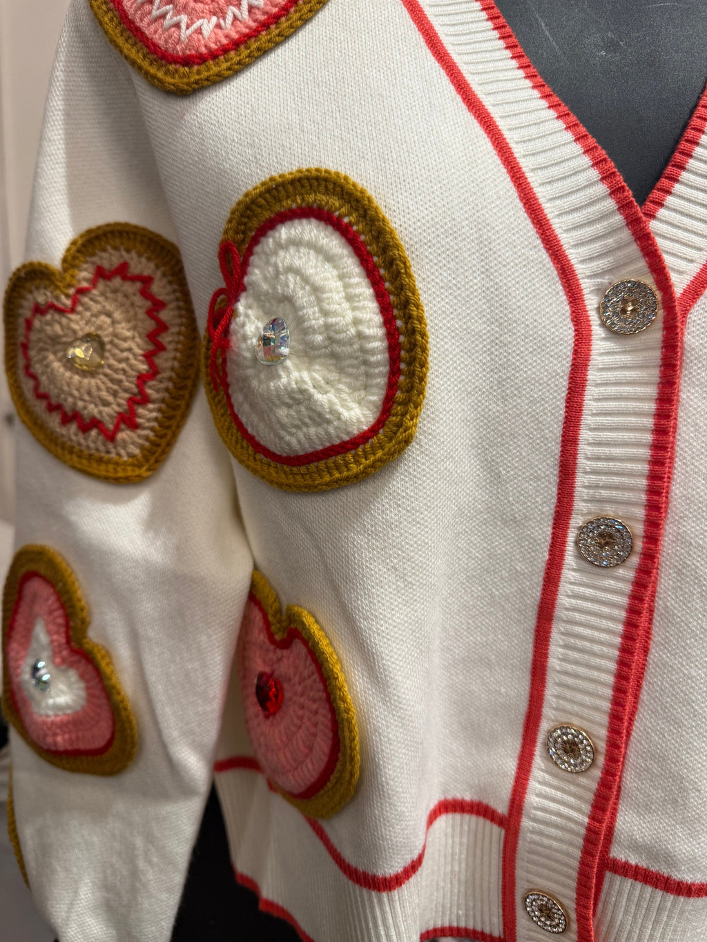 Queen of Sparkles - Crochet Heart Cardigan