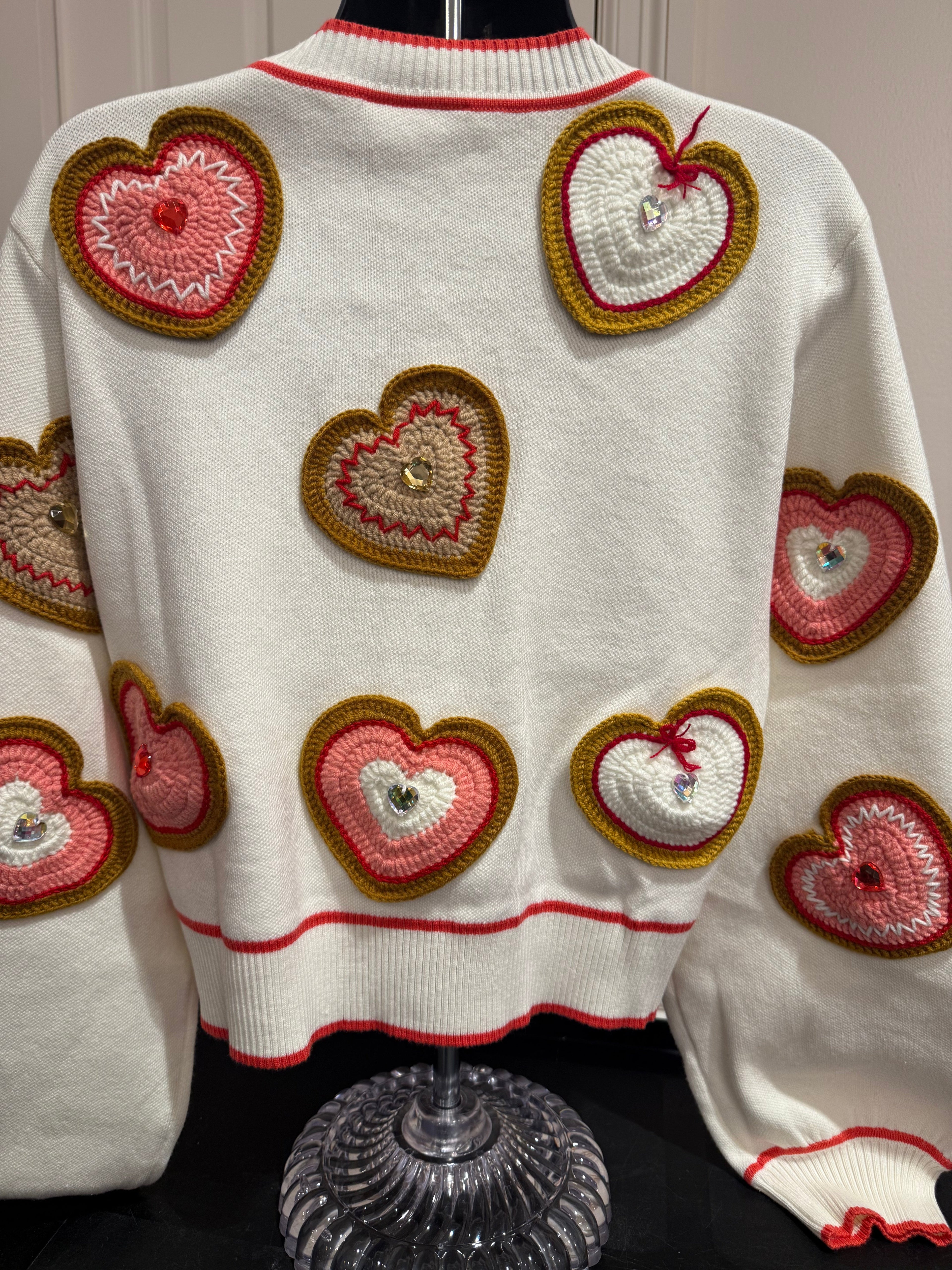 Queen of Sparkles - Crochet Heart Cardigan