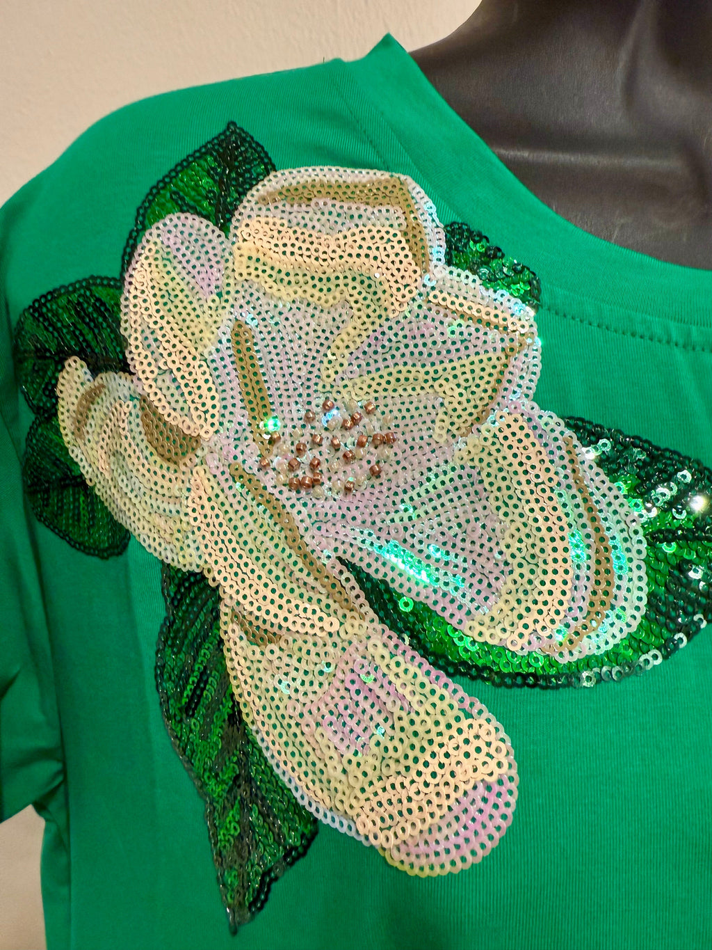 Queen of Sparkles - Green Magnolia Tee