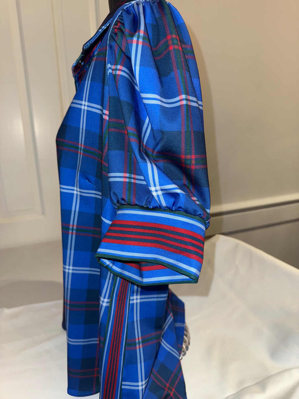 Gretchen Scott - Puff Sleeve Top - Middleton Plaid Blue