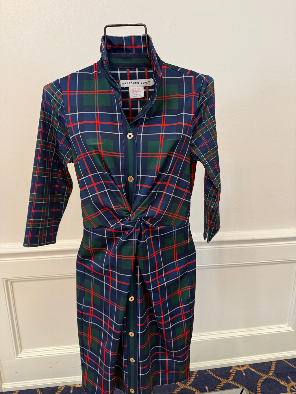 Gretchen Scott - Twist and Shout Dress Balmoral Multi Plaid Blue Green