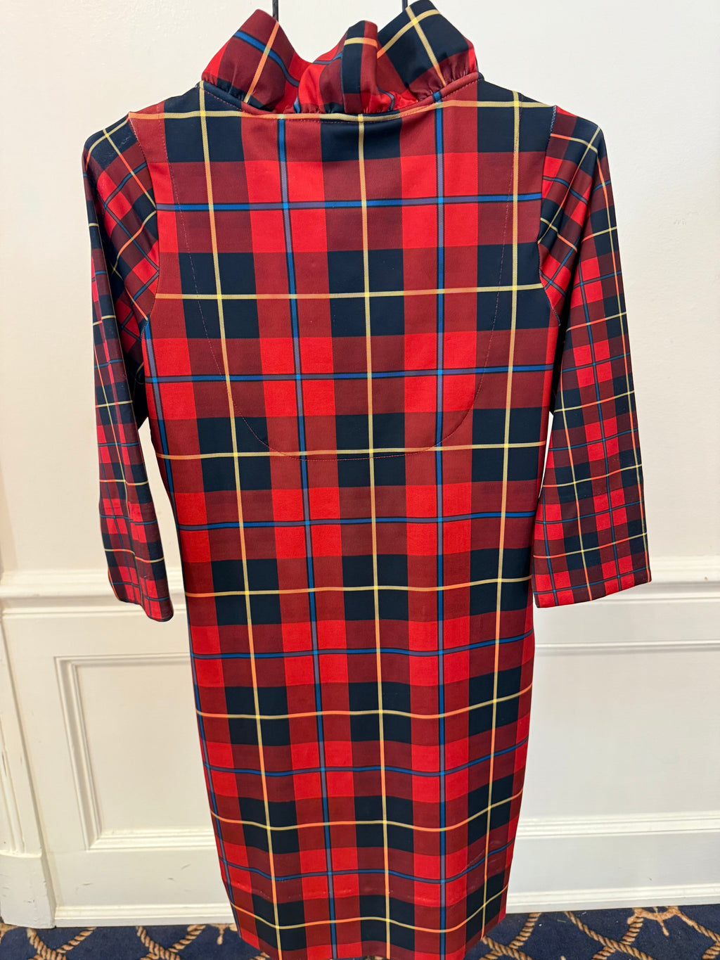 Gretchen Scott - Ruffneck Dress Plaidly Cooper Red Black Plaid