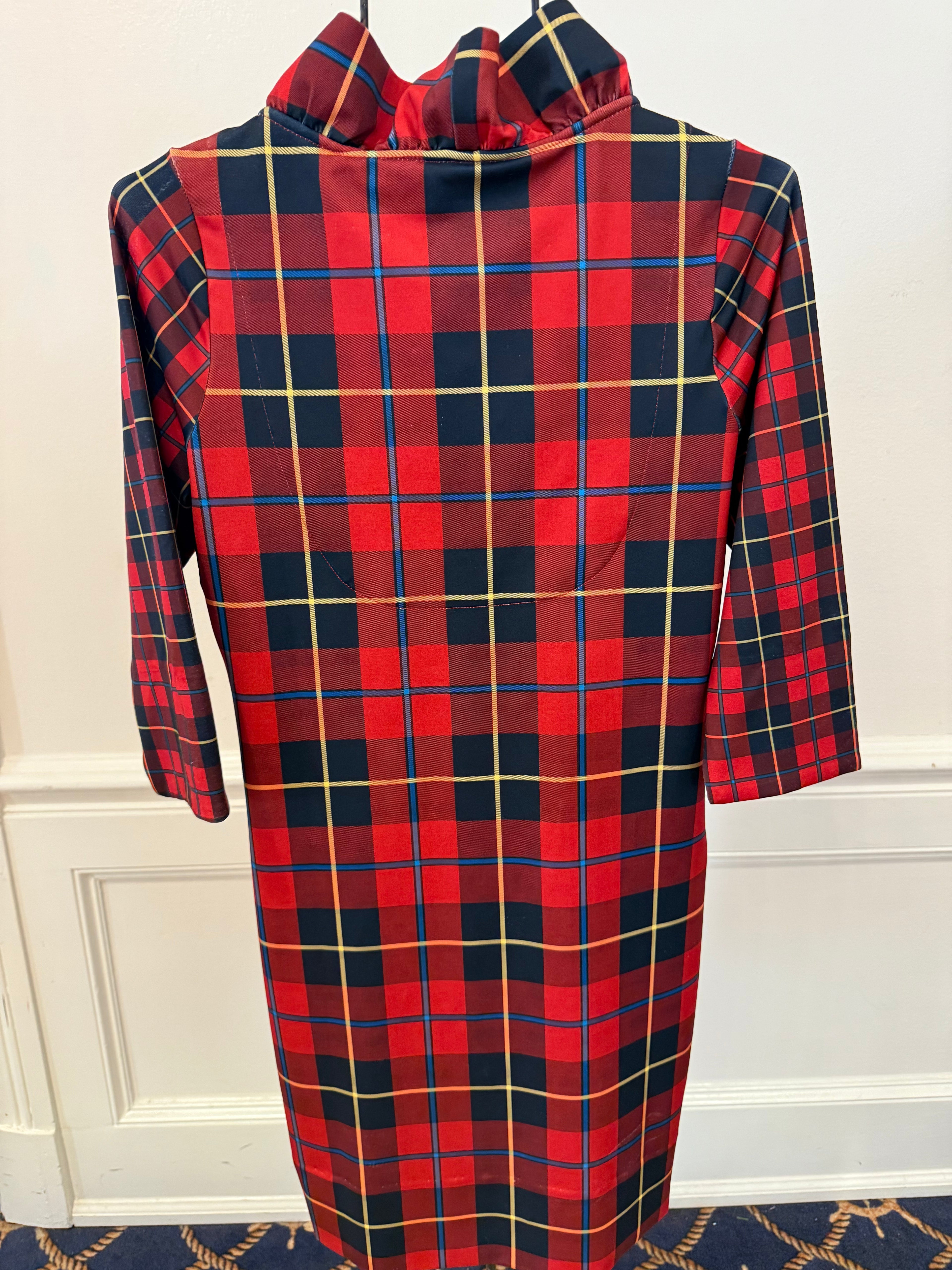 Gretchen Scott - Ruffneck Dress Plaidly Cooper Red Black Plaid