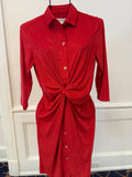 Gretchen Scott - Twist and Shout Dress Red Ultra Suede