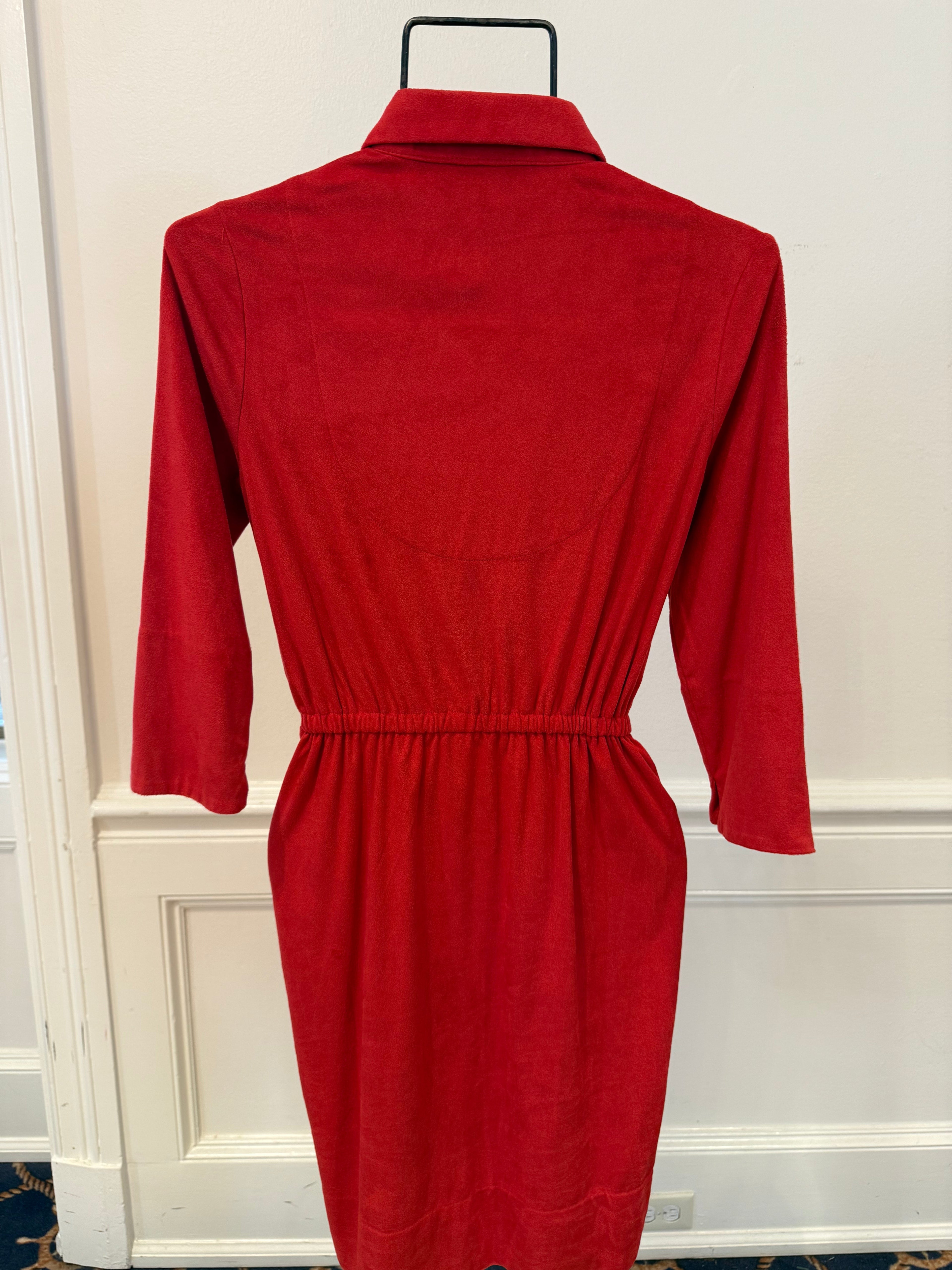 Gretchen Scott - Twist and Shout Dress Red Ultra Suede