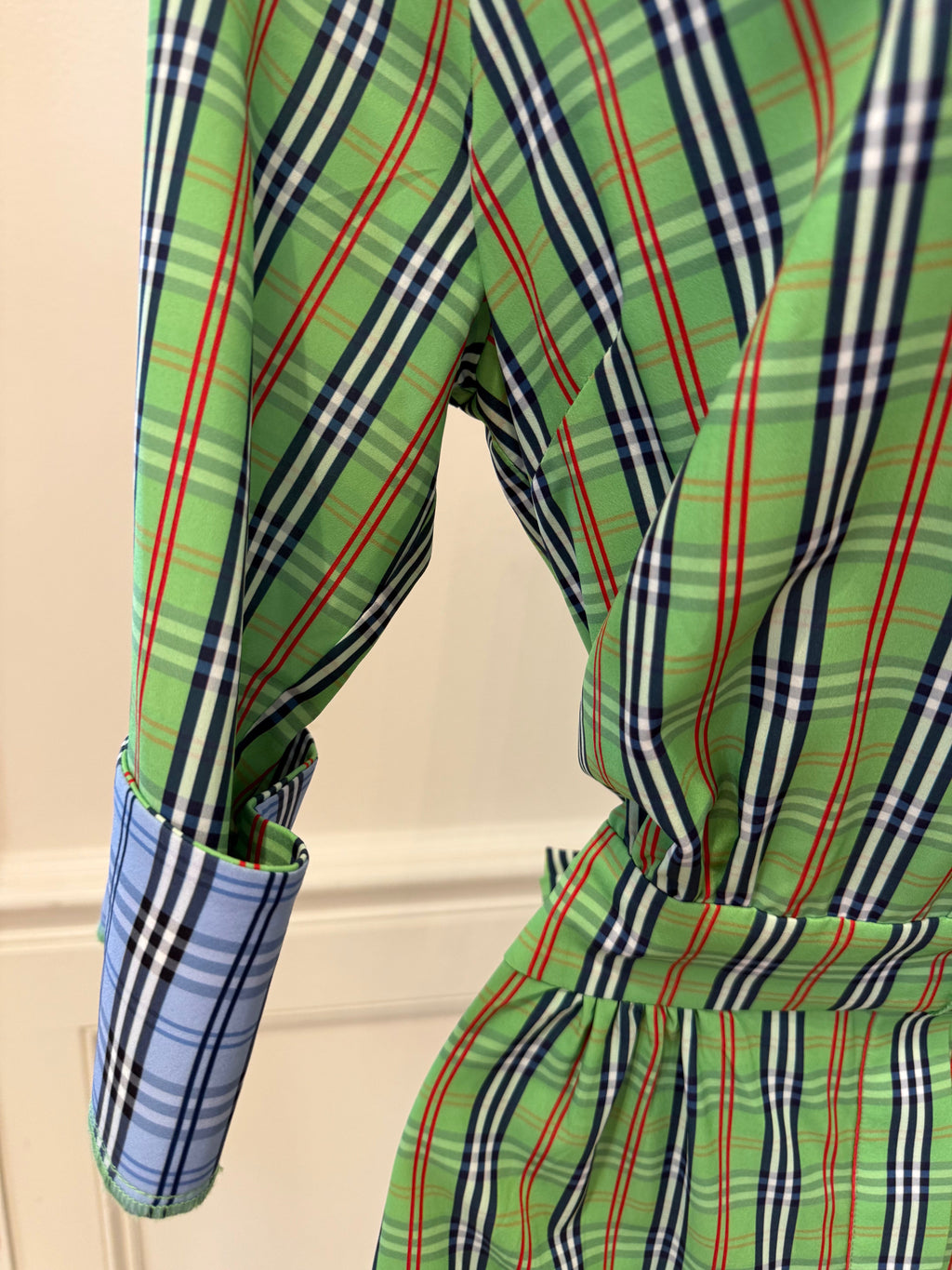Gretchen Scott - Breezy Blouson Dress Sunshine Green Plaid