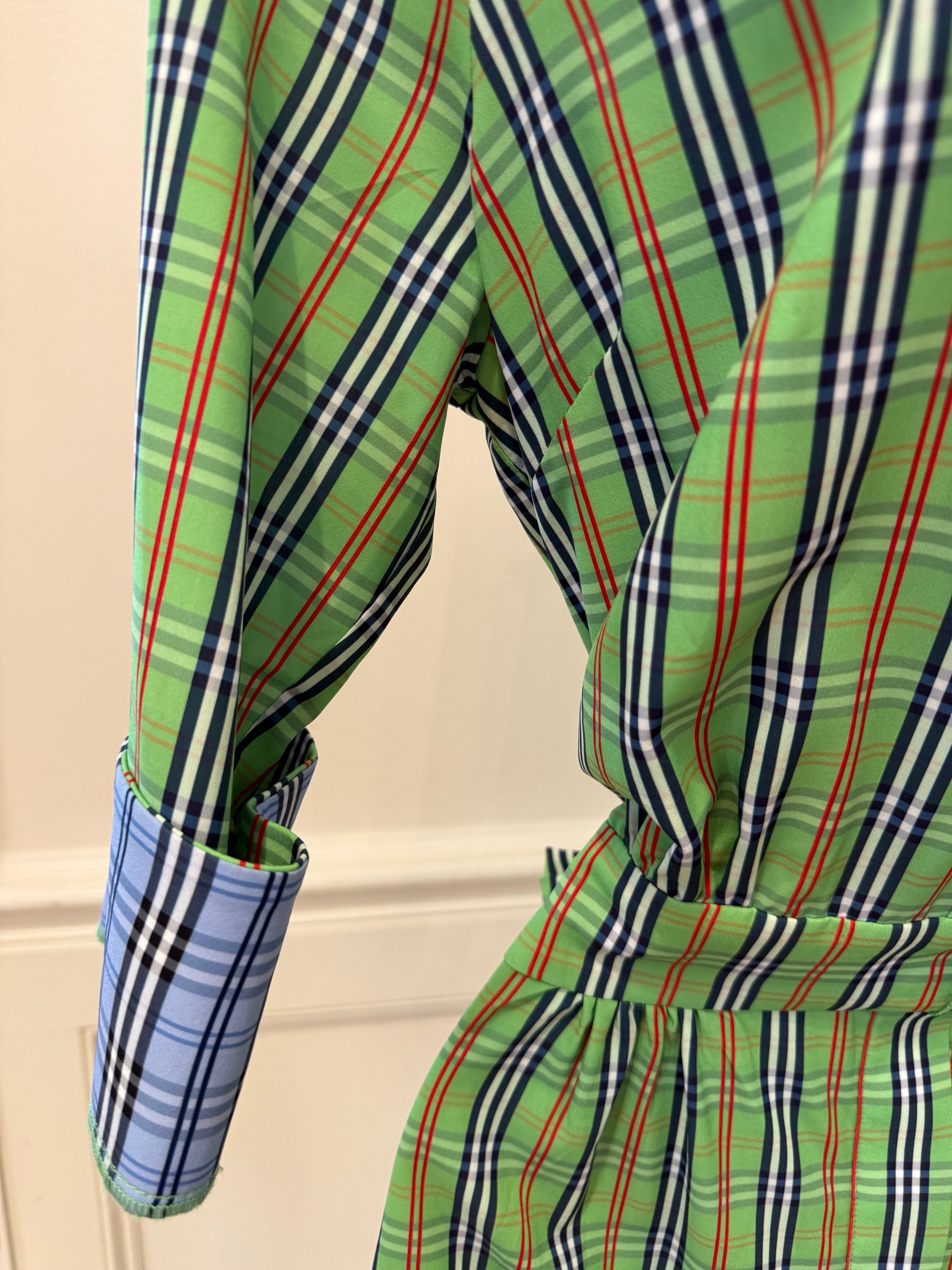 Gretchen Scott - Breezy Blouson Dress Sunshine Green Plaid