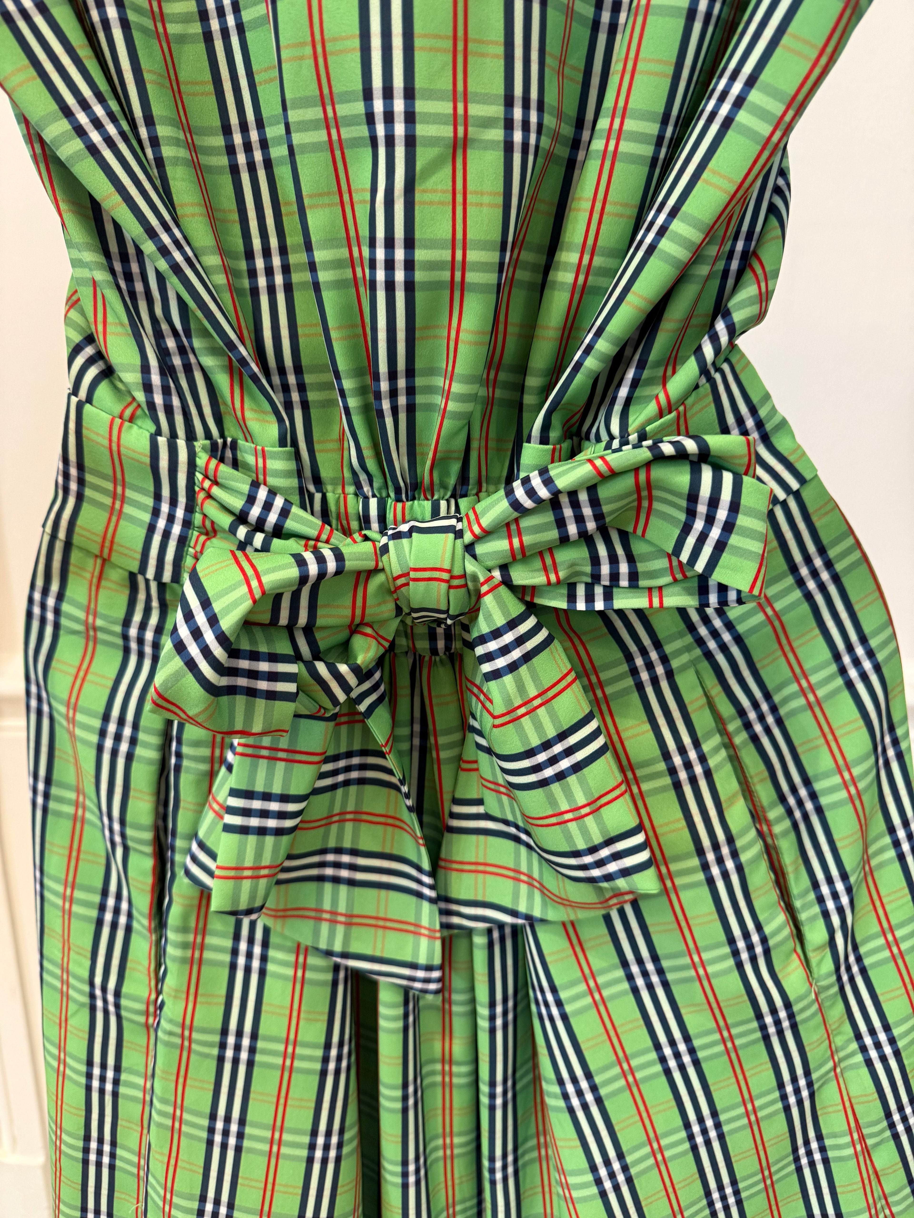 Gretchen Scott - Breezy Blouson Dress Sunshine Green Plaid