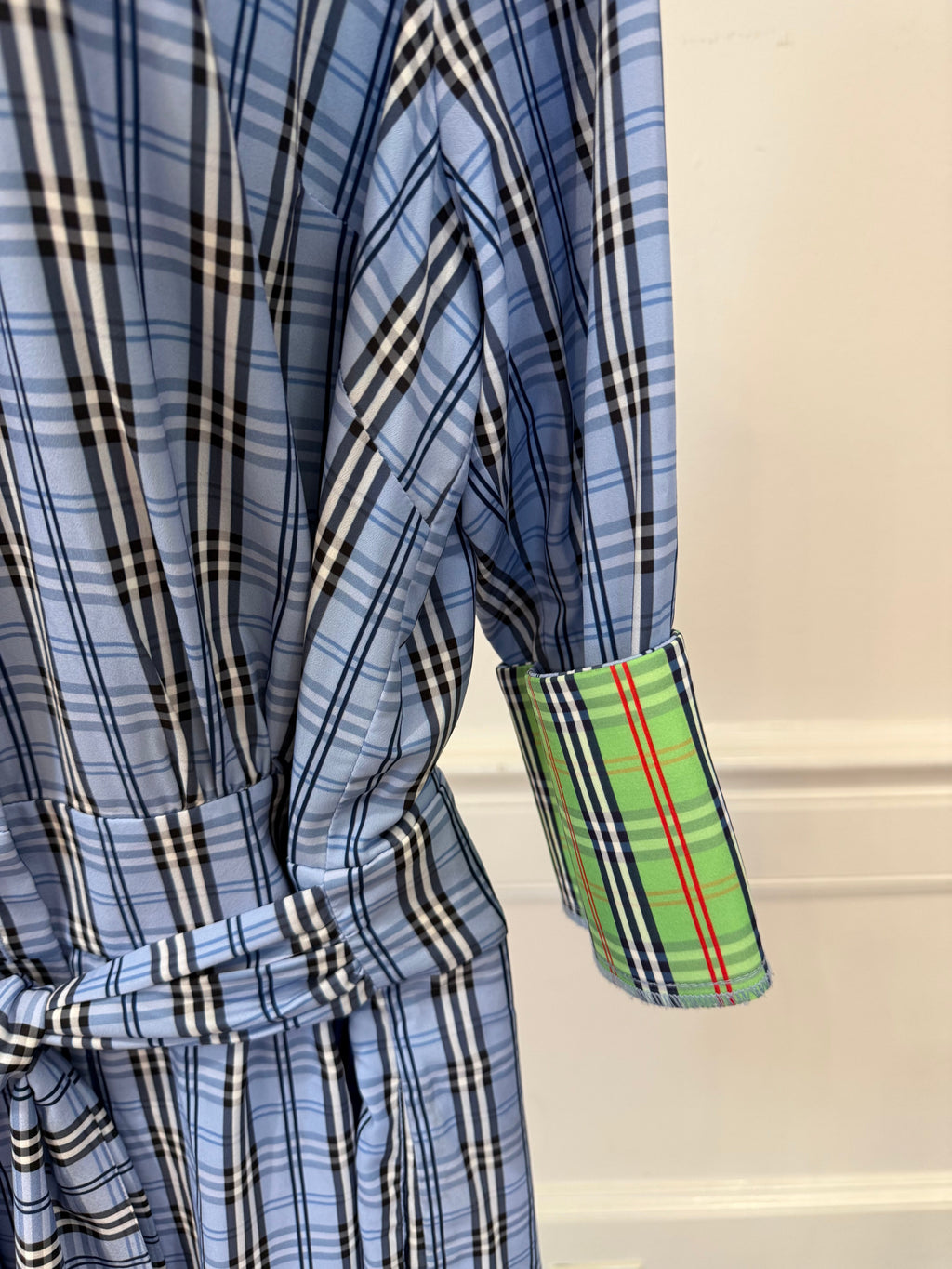 Gretchen Scott - Breezy Blouson Dress Periwinkle Plaid