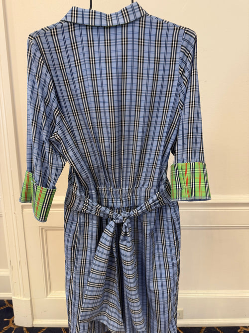 Gretchen Scott - Breezy Blouson Dress Periwinkle Plaid