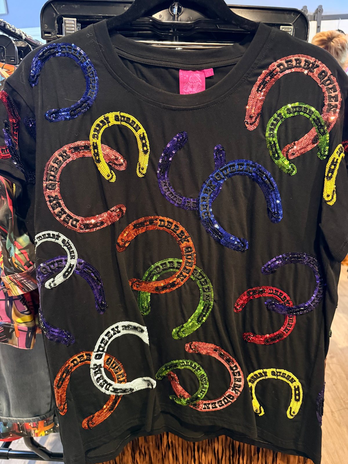 Queen of Sparkles -Black Horseshoe Tee