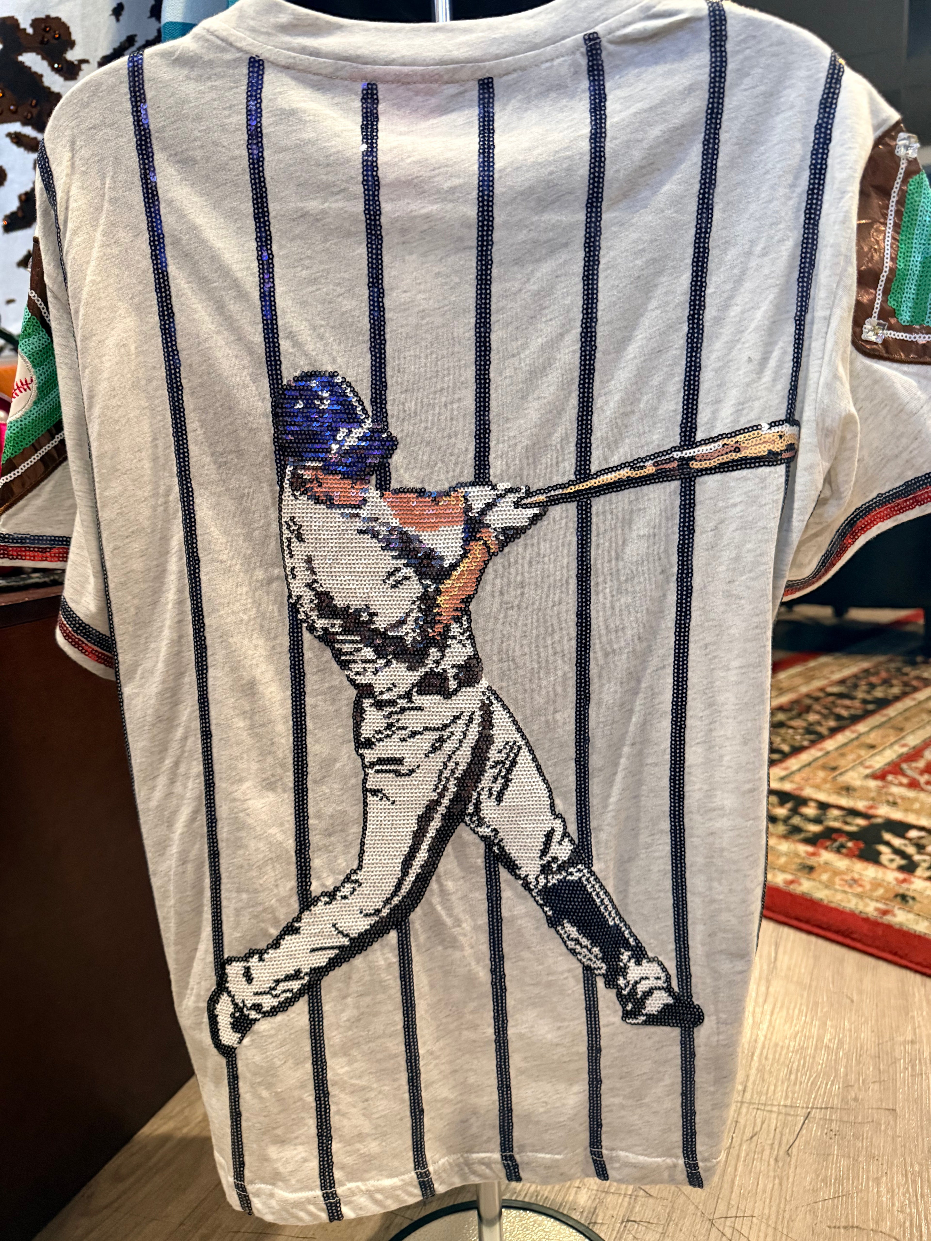 Queen of Sparkles - Striped Strike Out Tee