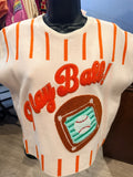 Queen of Sparkles - Play Ball White Knit Tank