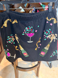 Queen of Sparkles NYE Black Champagne Skirt