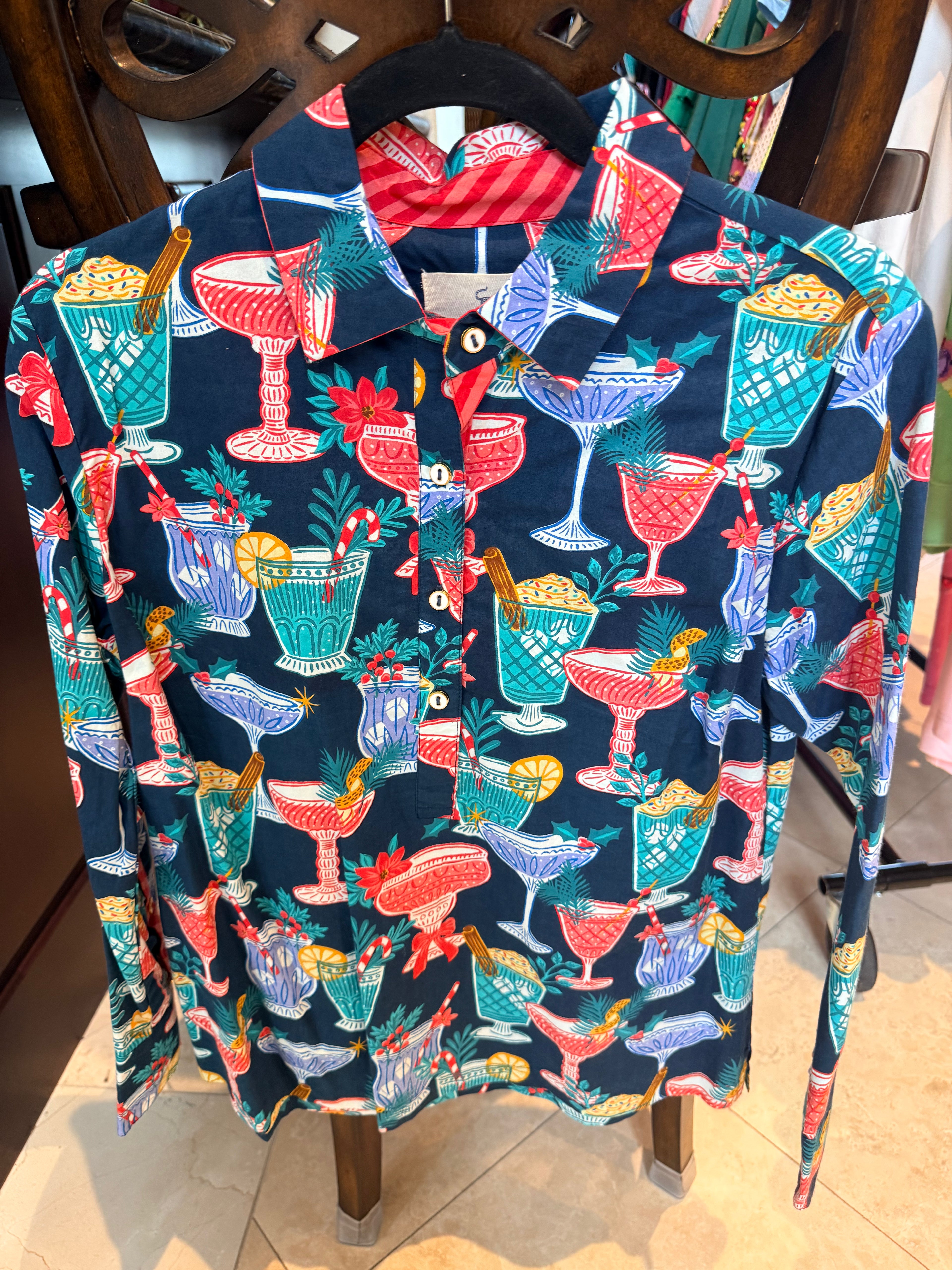 PrintFresh Holiday Cocktail Button Up