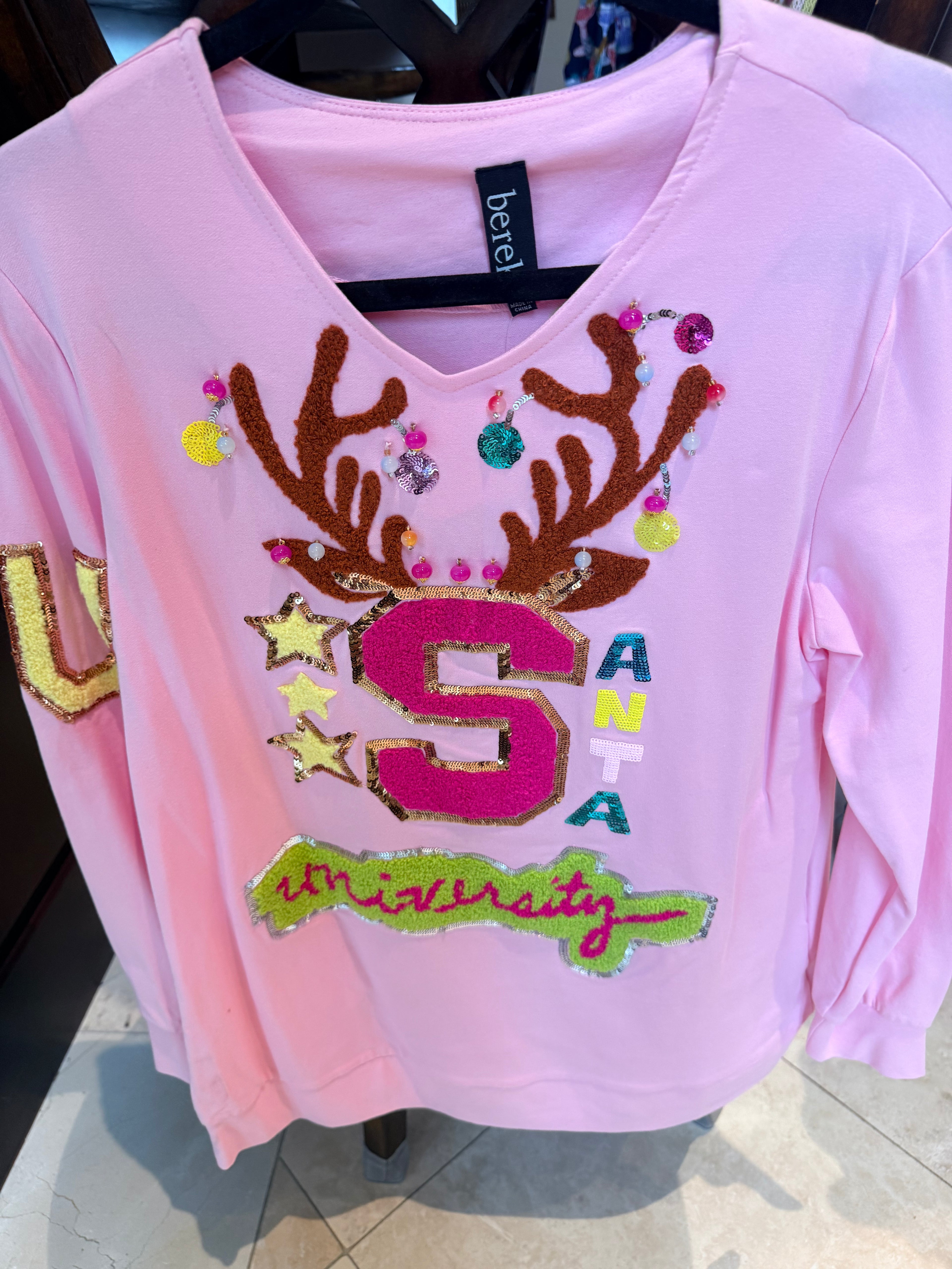 Berek Pink Santa University Top