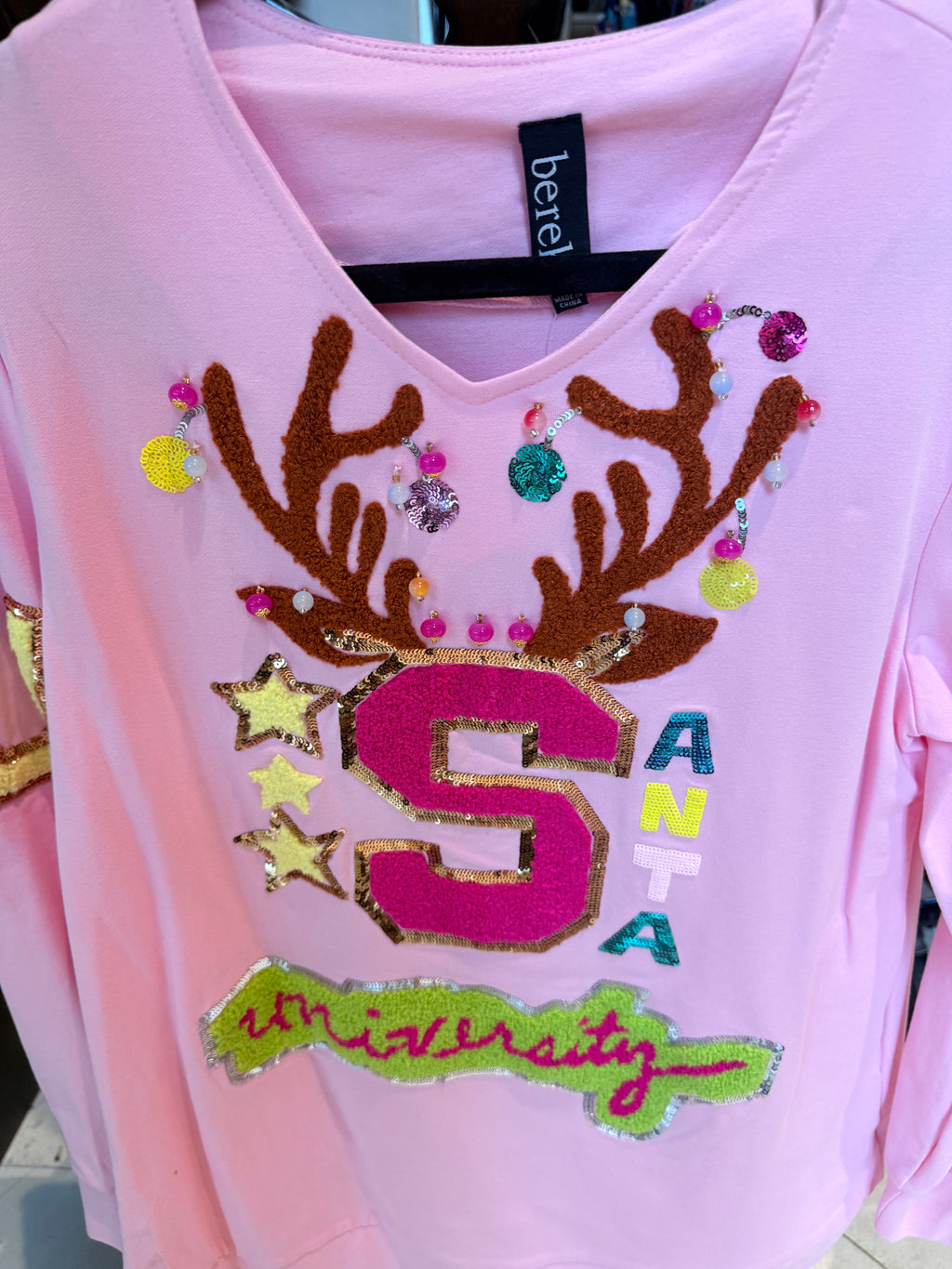 Berek Pink Santa University Top