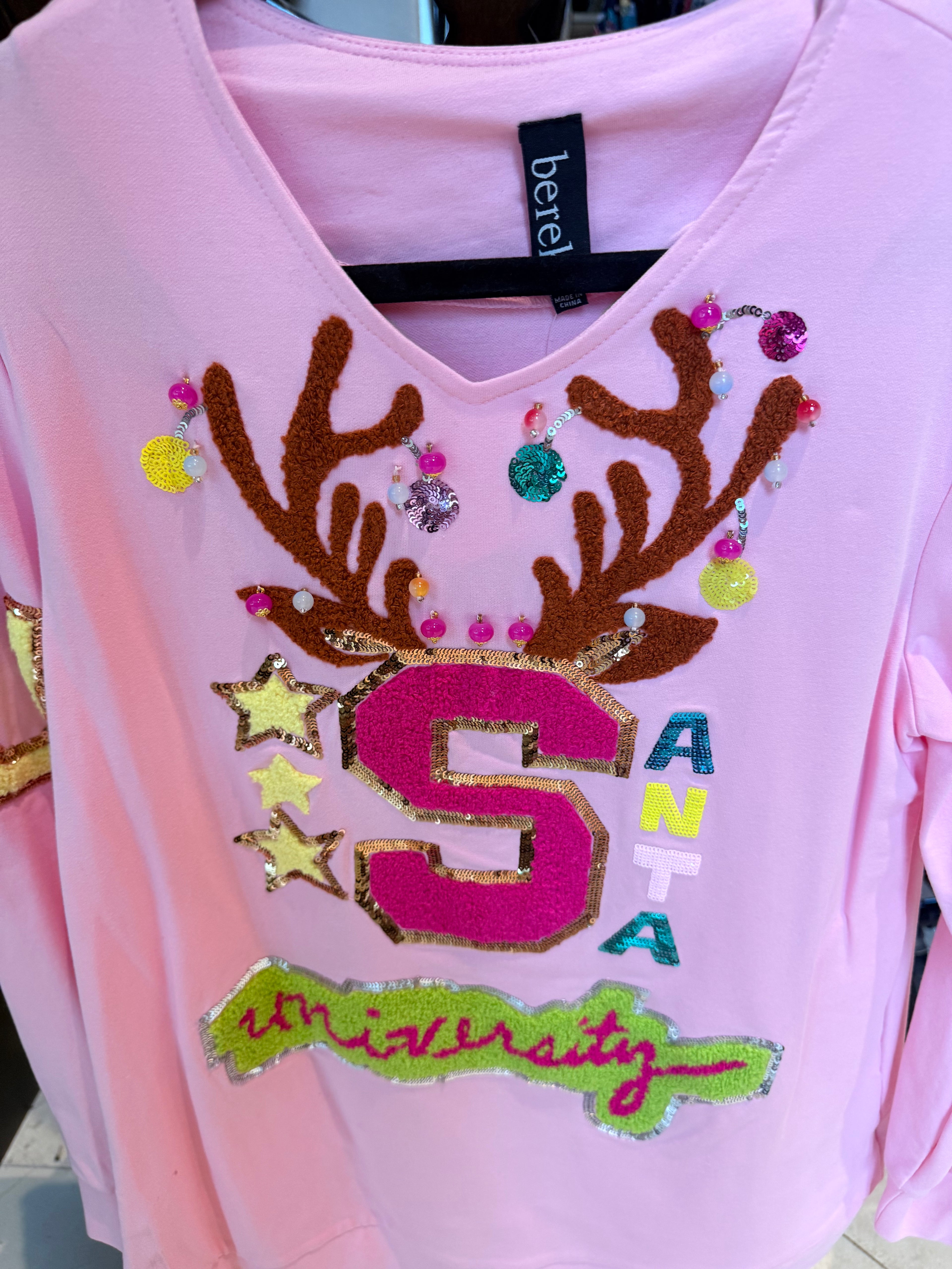 Berek Pink Santa University Top