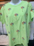 Queen of Sparkles Lime Green Palm Tree Tee