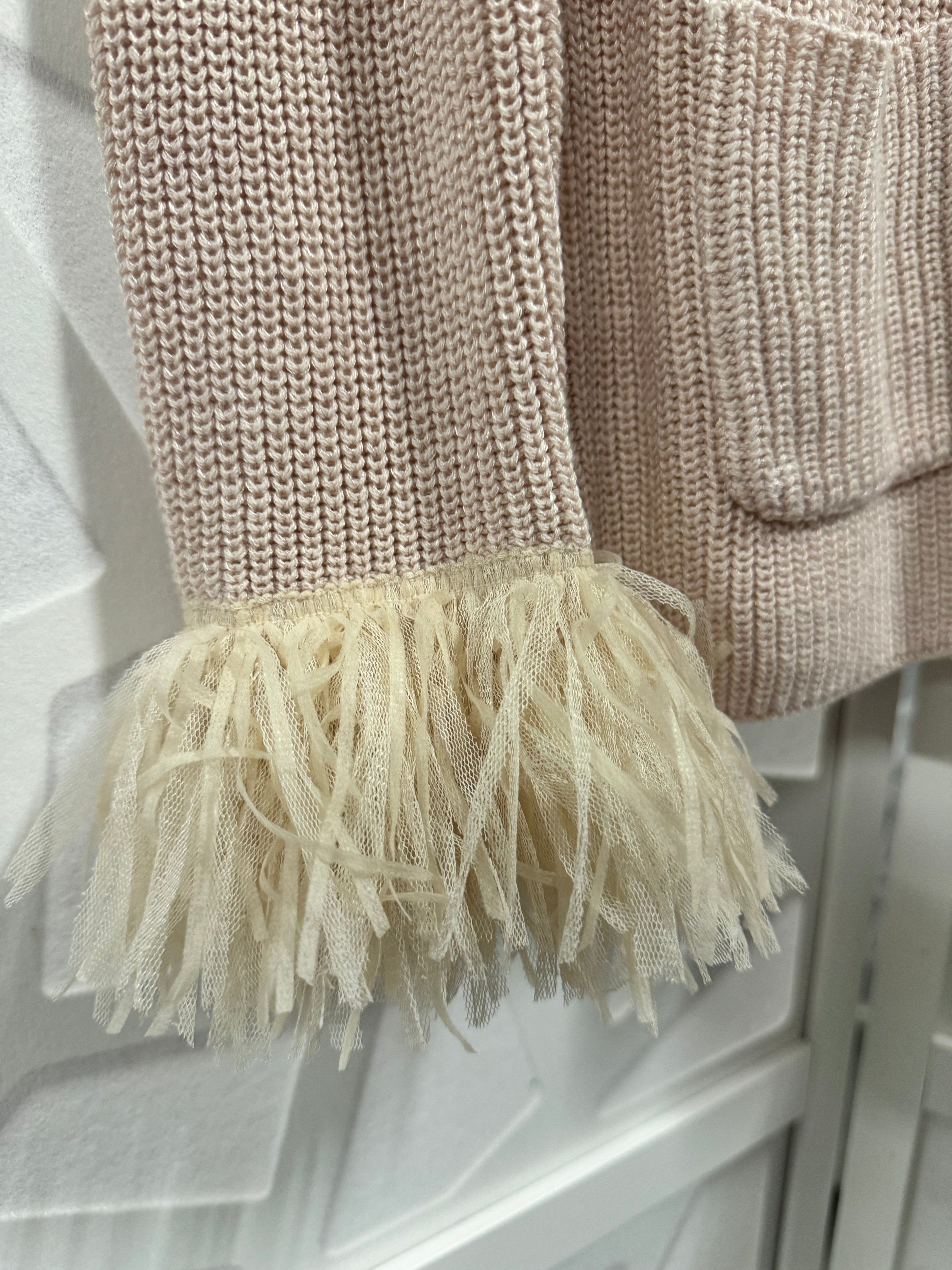 Nic + Zoe - Blush Cardigan w/ Fringe Cuffs