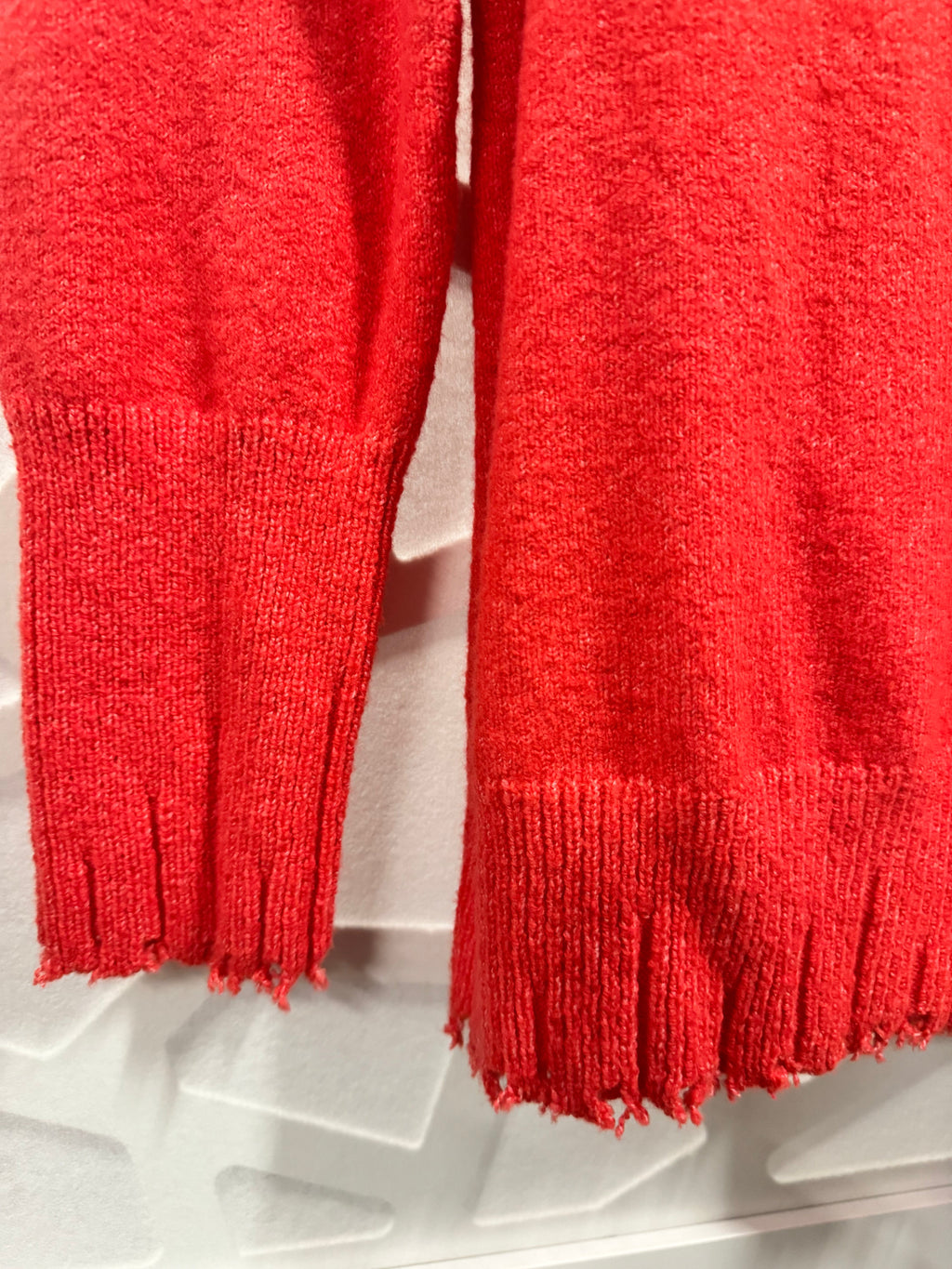 Nic + Zoe Super Soft Rough Edges Bright Coral Sweater