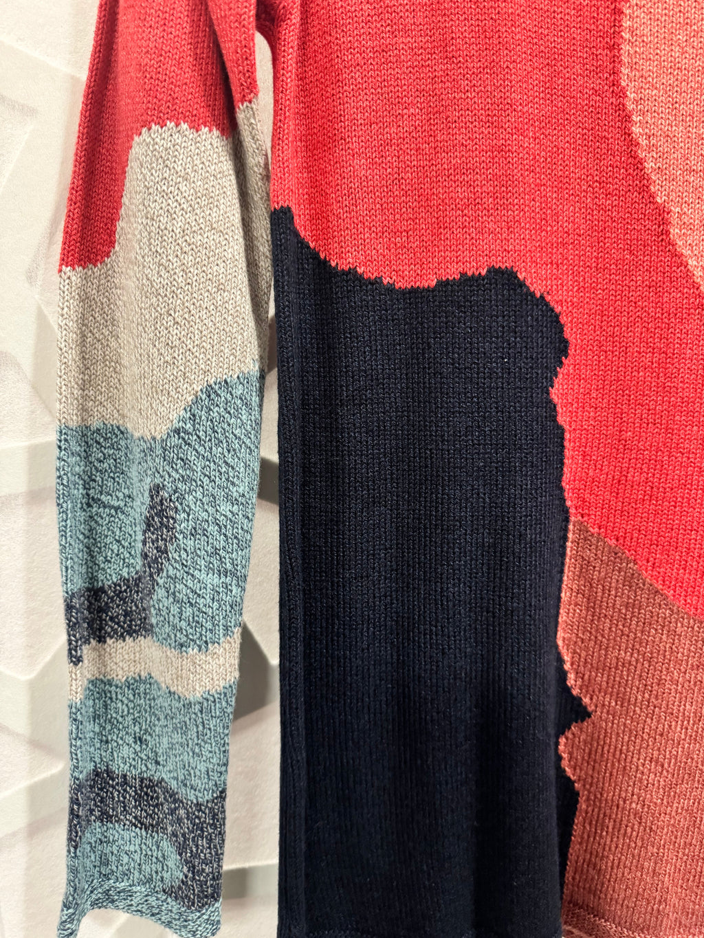 Nic + Zoe Multi Coral Marble Print Sweater