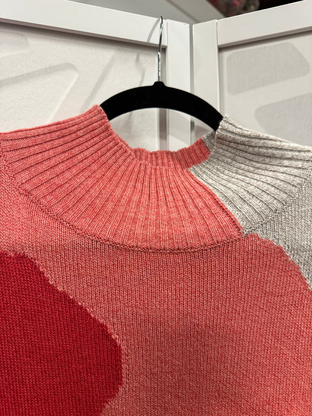 Nic + Zoe Multi Coral Marble Print Sweater