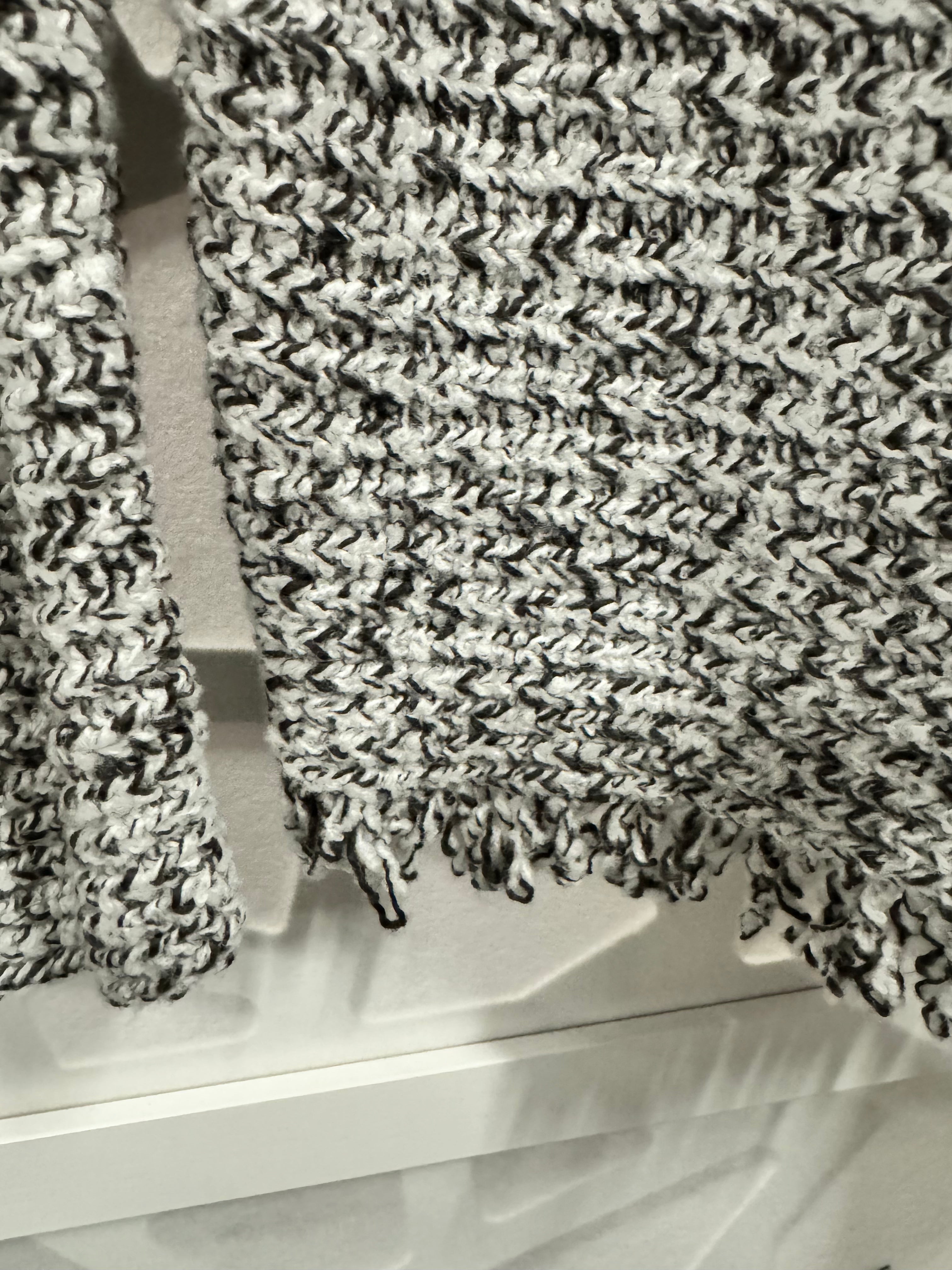 Nic + Zoe White & Black Rough Hem Sweater