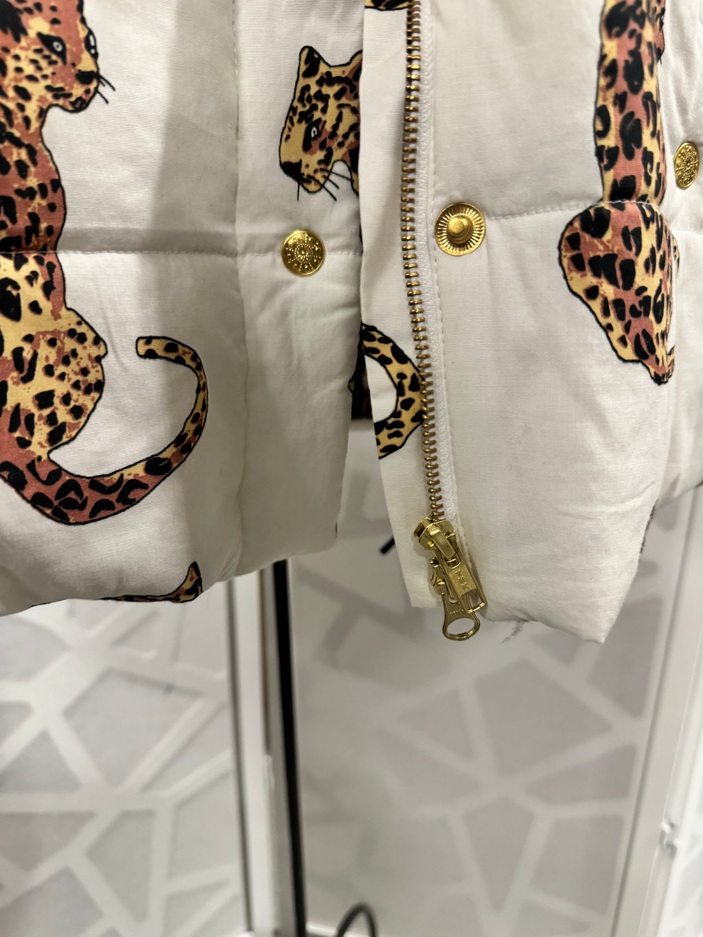 Dizzy Lizzie Cheetah Cat Puff Vest