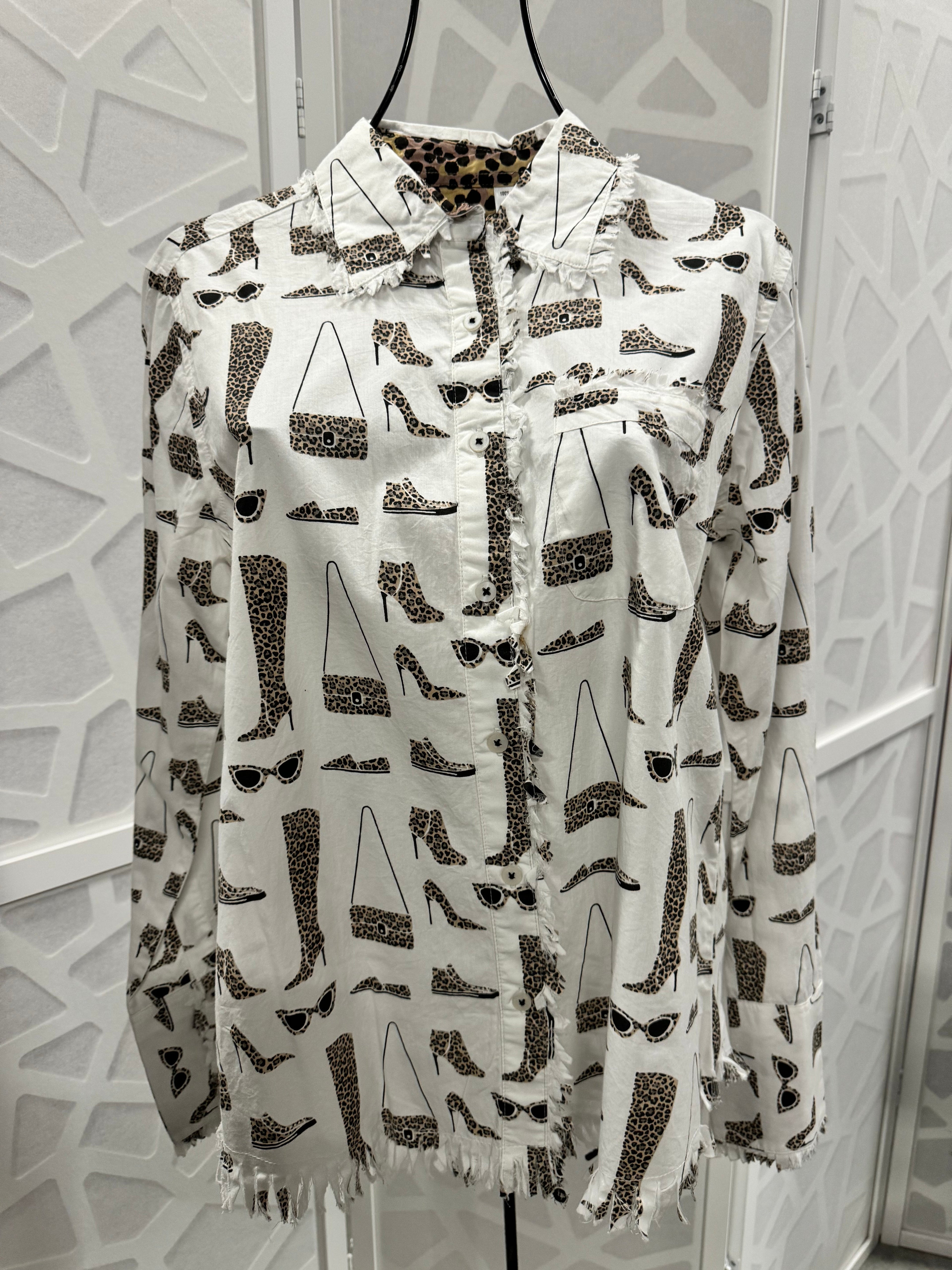 Tizzie - Fashionista Long Sleeve Button Up Top