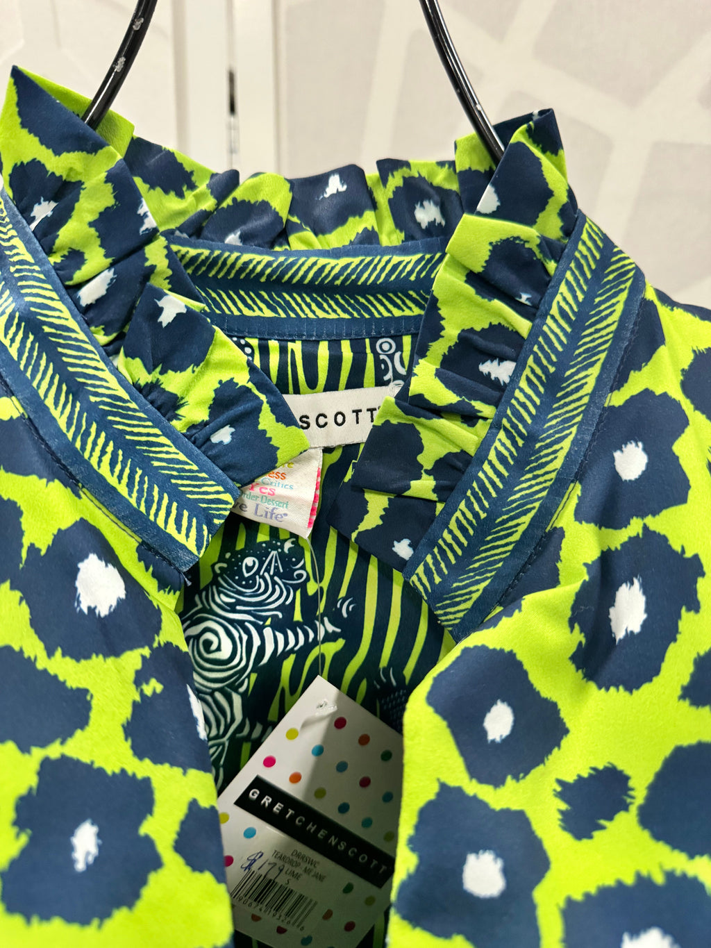 Gretchen Scott - Lime Navy Cheetah Dress