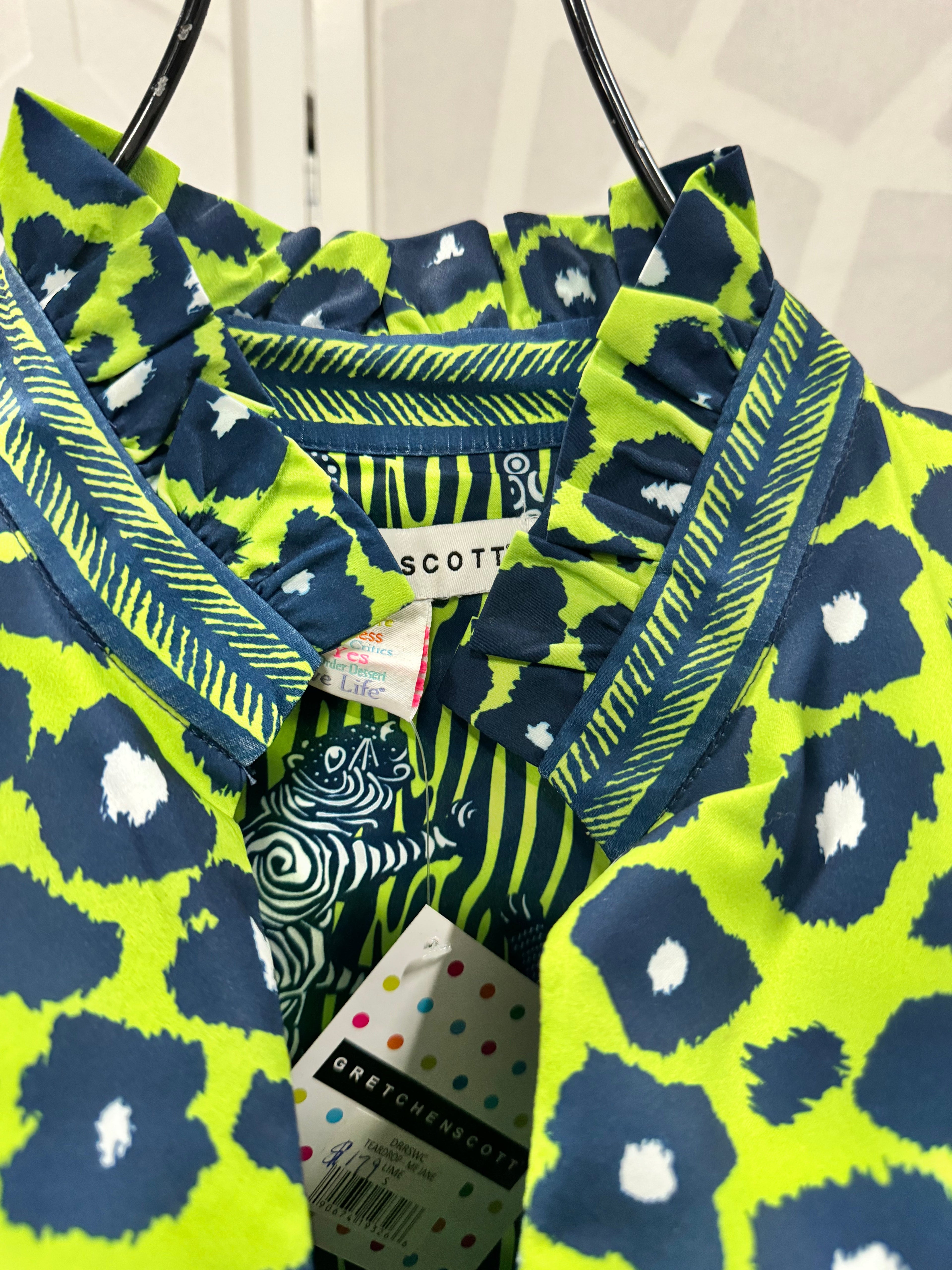 Gretchen Scott - Lime Navy Cheetah Dress