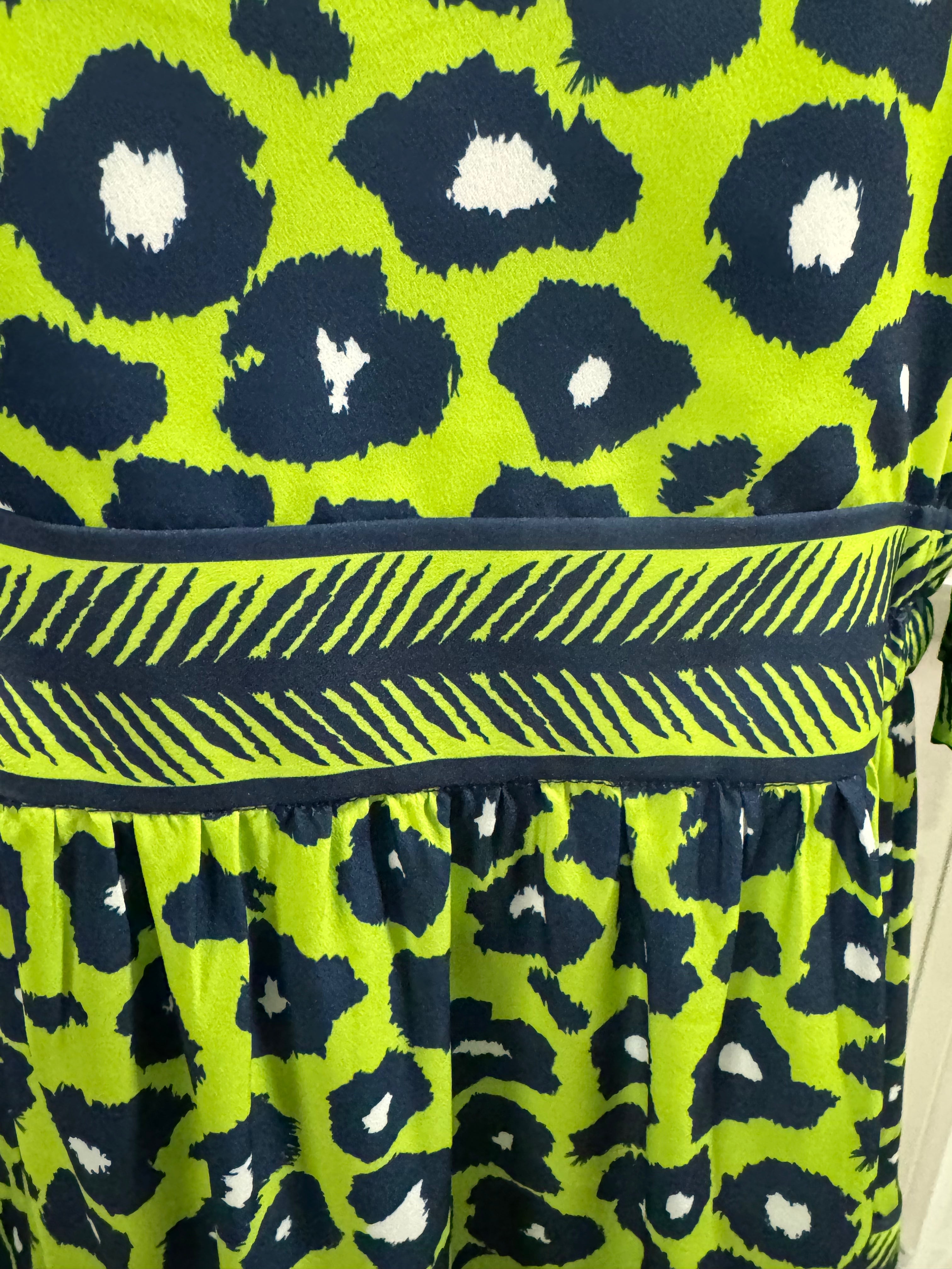 Gretchen Scott - Lime Navy Cheetah Dress