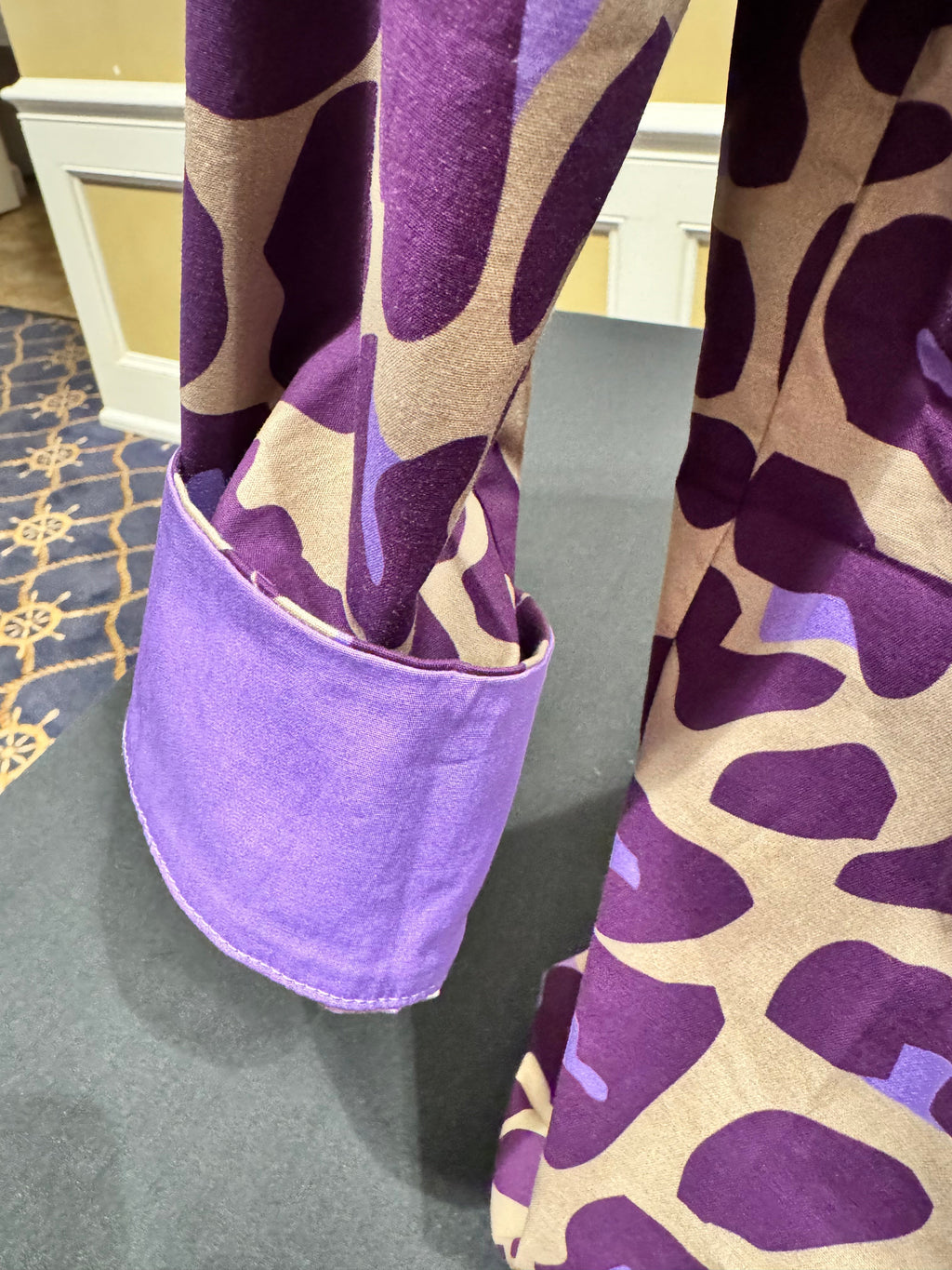 Perlavera - Aura Purple Cheetah Print Button Up Top
