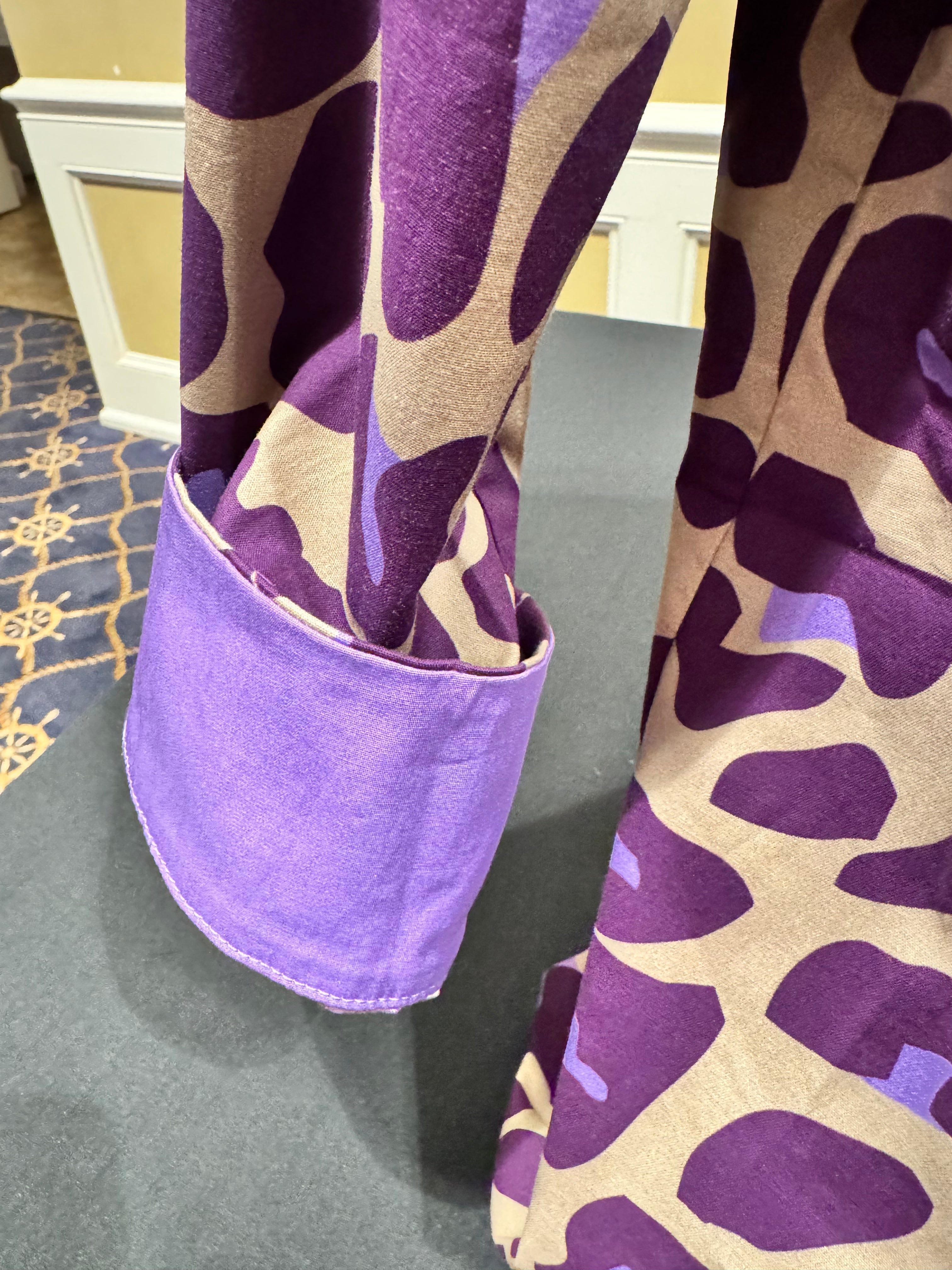 Perlavera - Aura Purple Cheetah Print Button Up Top