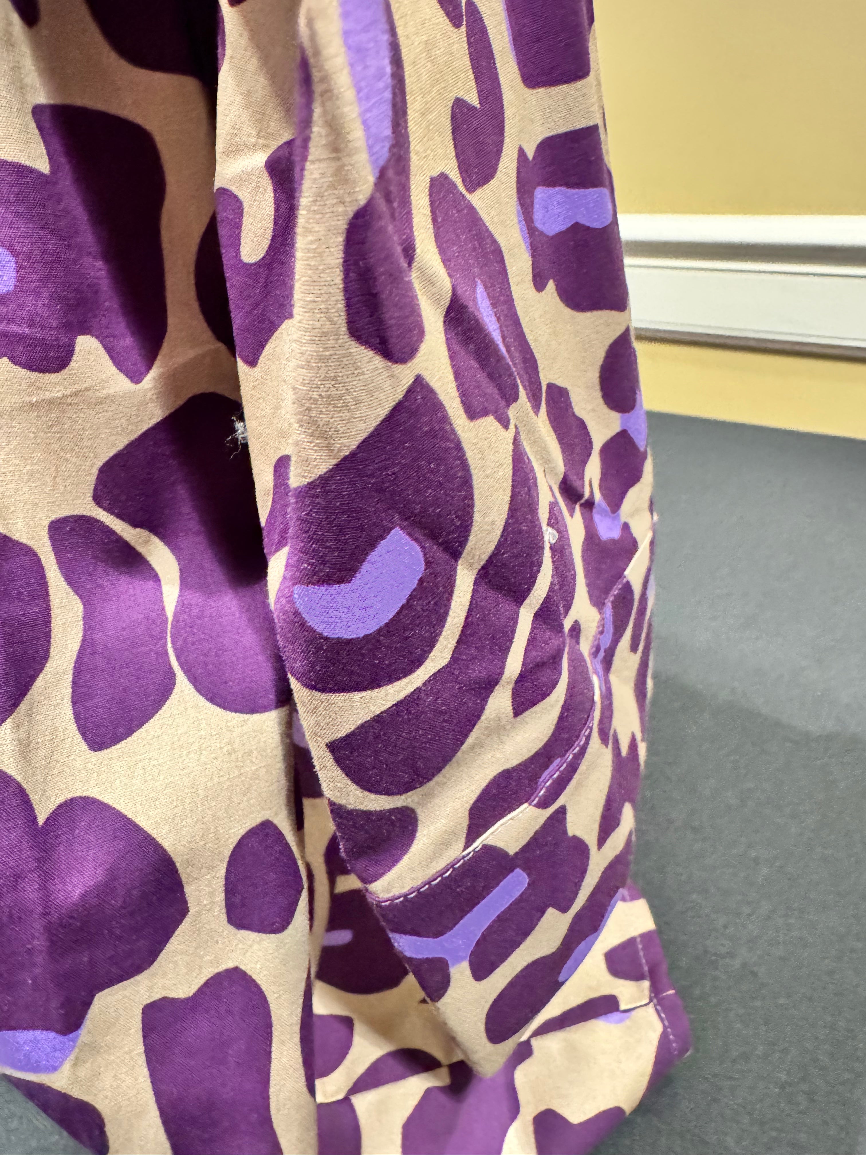 Perlavera - Aura Purple Cheetah Print Button Up Top
