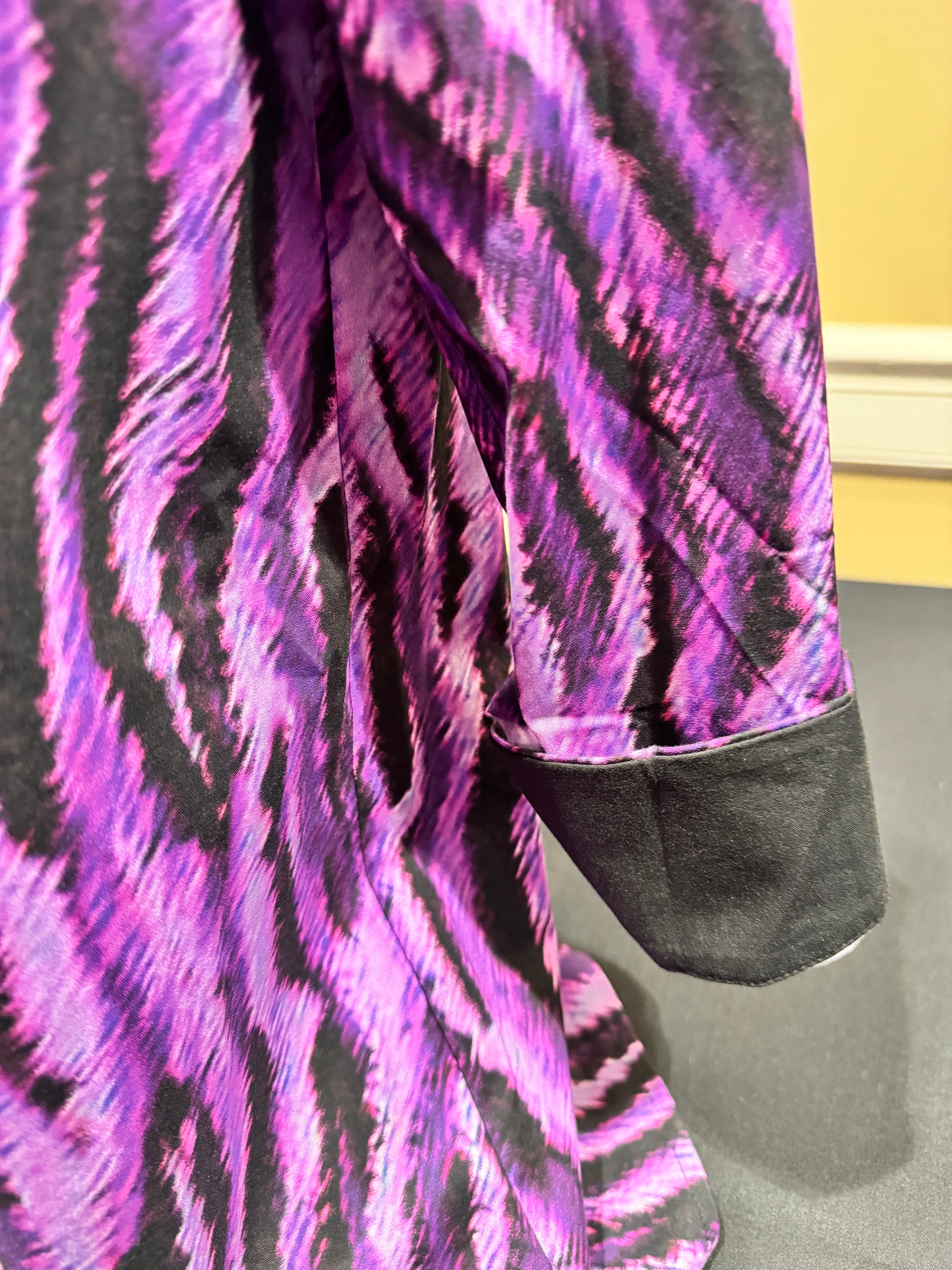 Perlavera - Tide Mauve Zebra Print Button Up Top