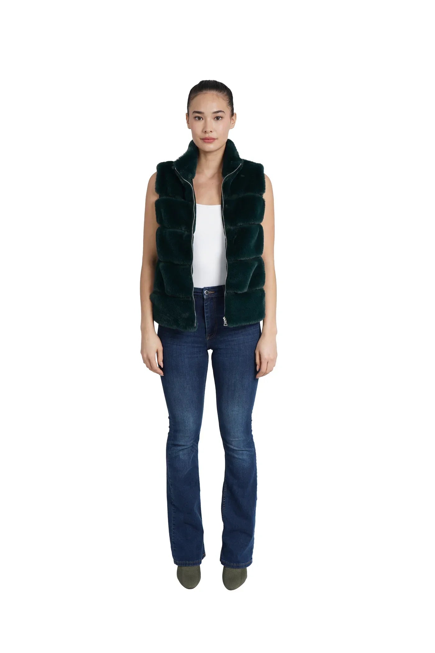 Love Token - Emerald Faux Fur Vest