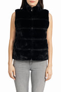 Love Token - Black Faux Fur Vest