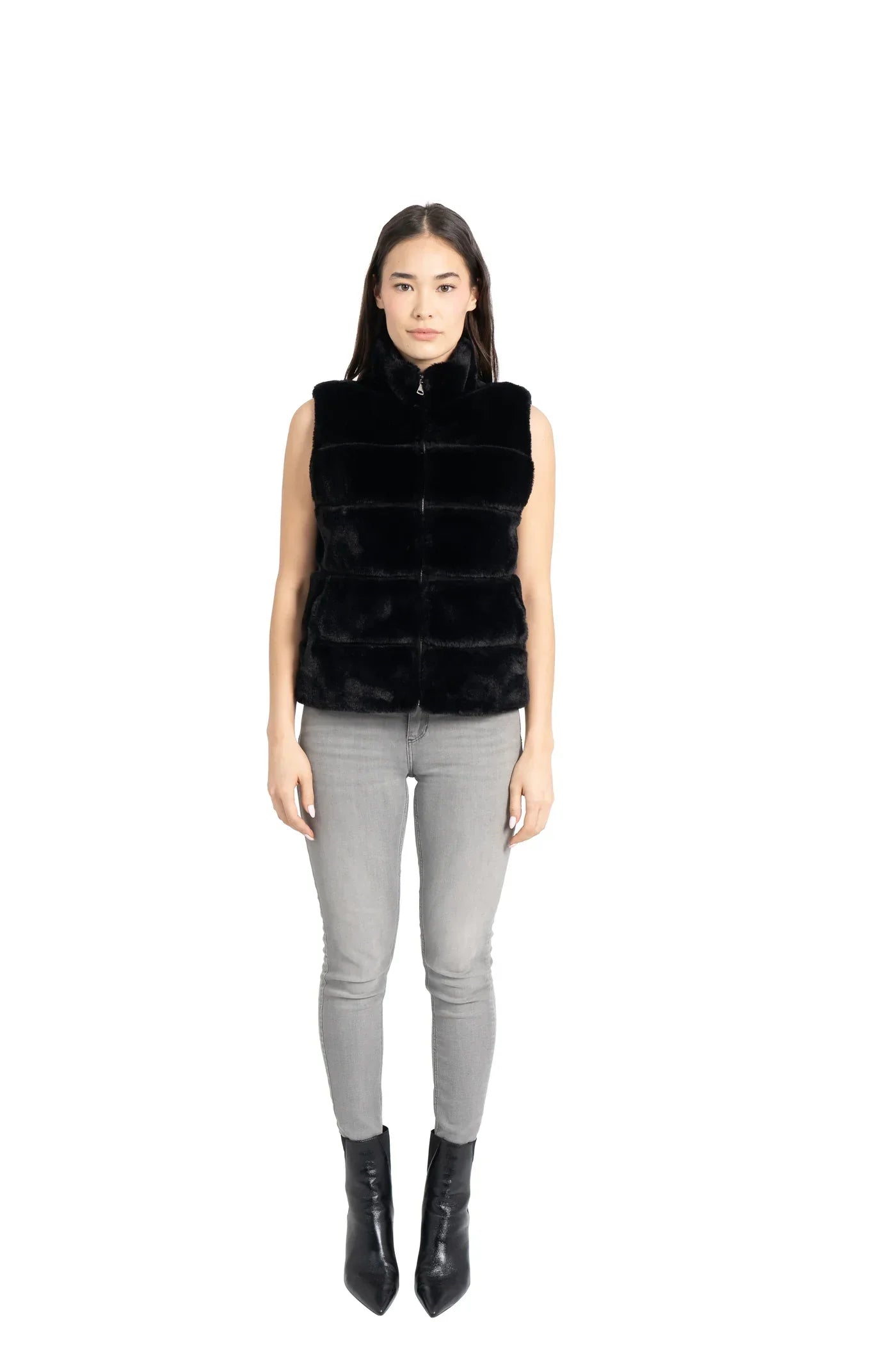 Love Token - Black Faux Fur Vest