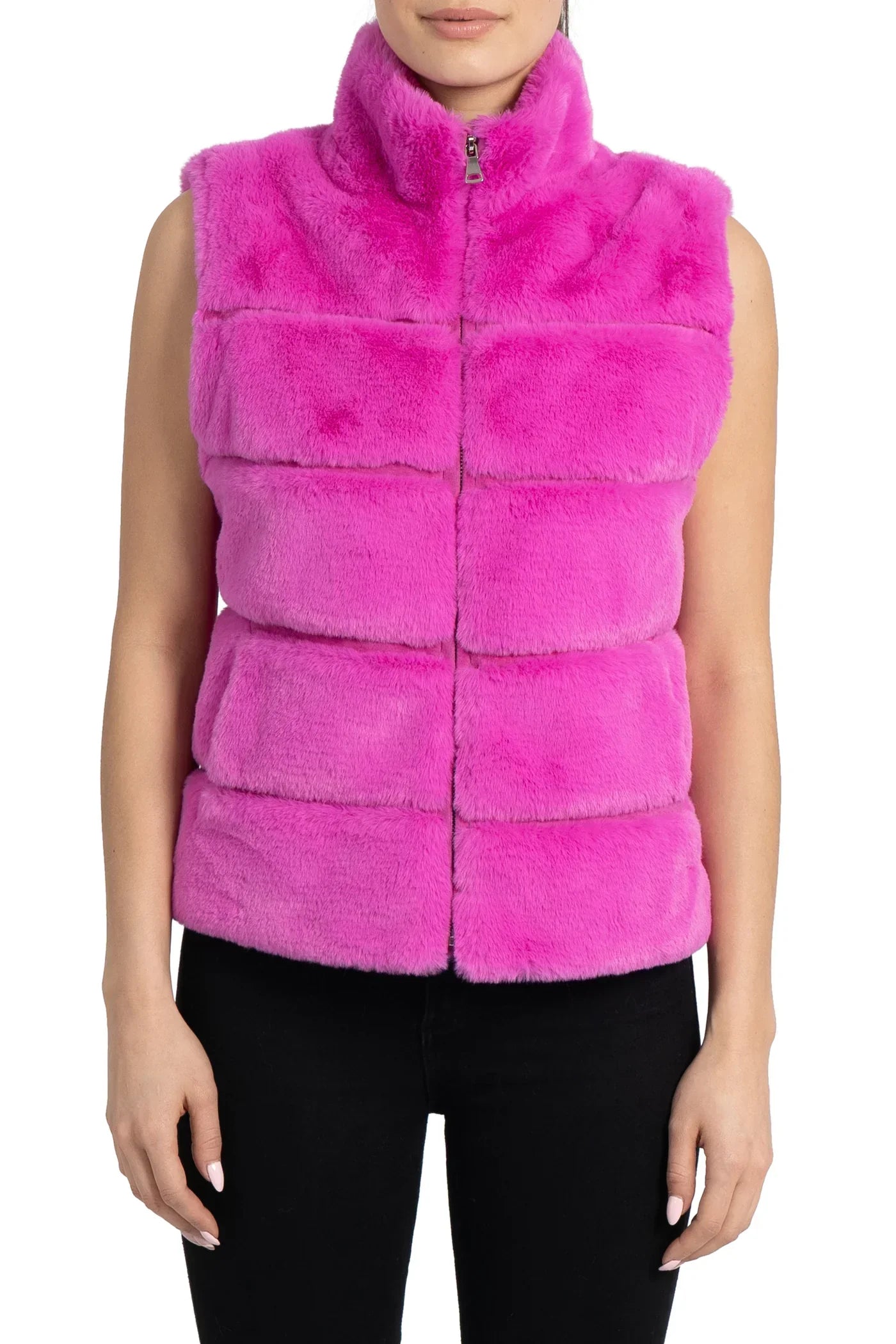 Love Token - Hot Pink Faux Fur Vest