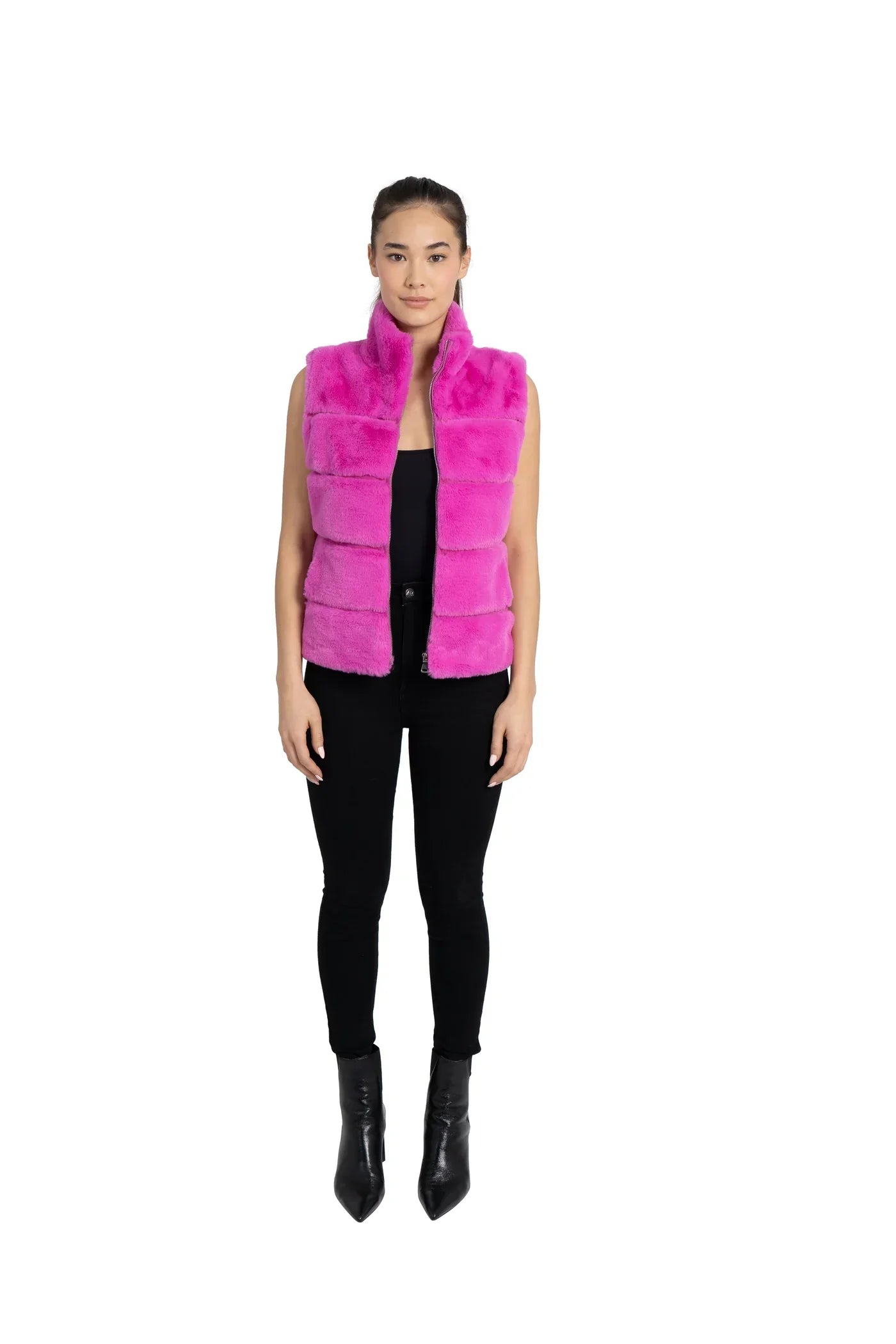 Love Token - Hot Pink Faux Fur Vest