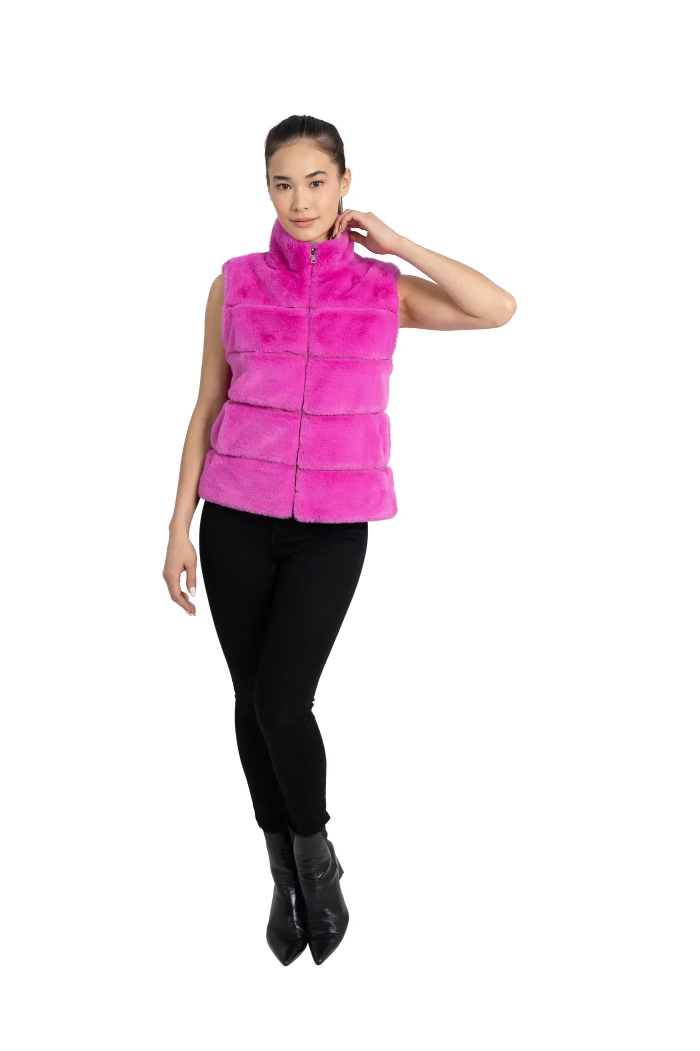 Love Token - Hot Pink Faux Fur Vest