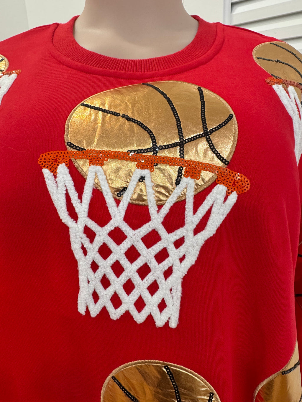 Queen of Sparkles-Red Basketball Sweatshirt