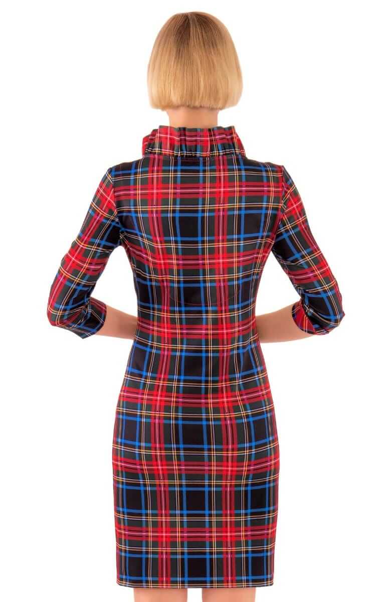 Gretchen Scott - Ruffneck Dress Duke of York Black Red Plaid