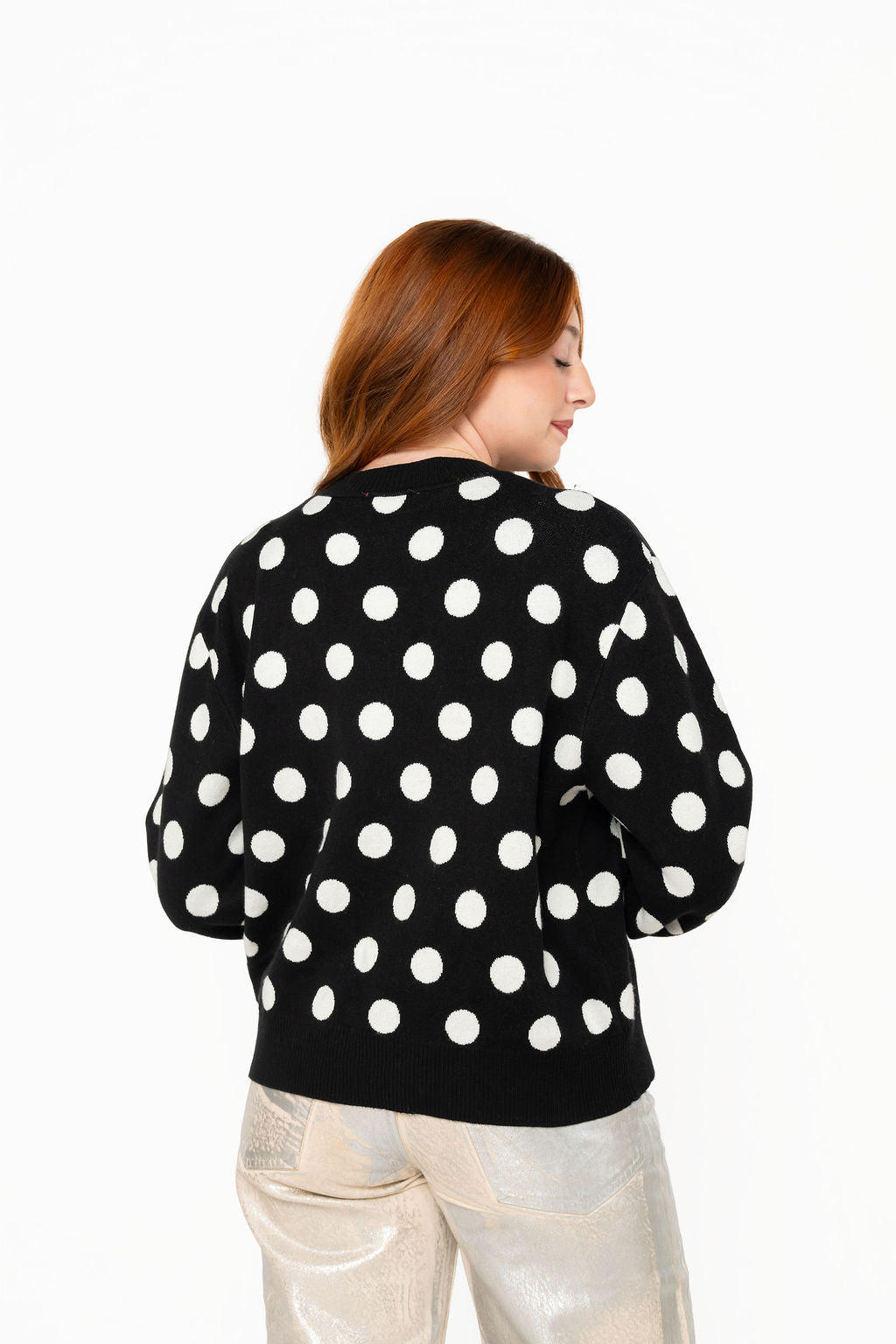 Queen of Sparkles Black & White Polka Dot Nutcracker Cardigan