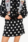 Queen of Sparkles Black & White Polka Dot Knit Skirt