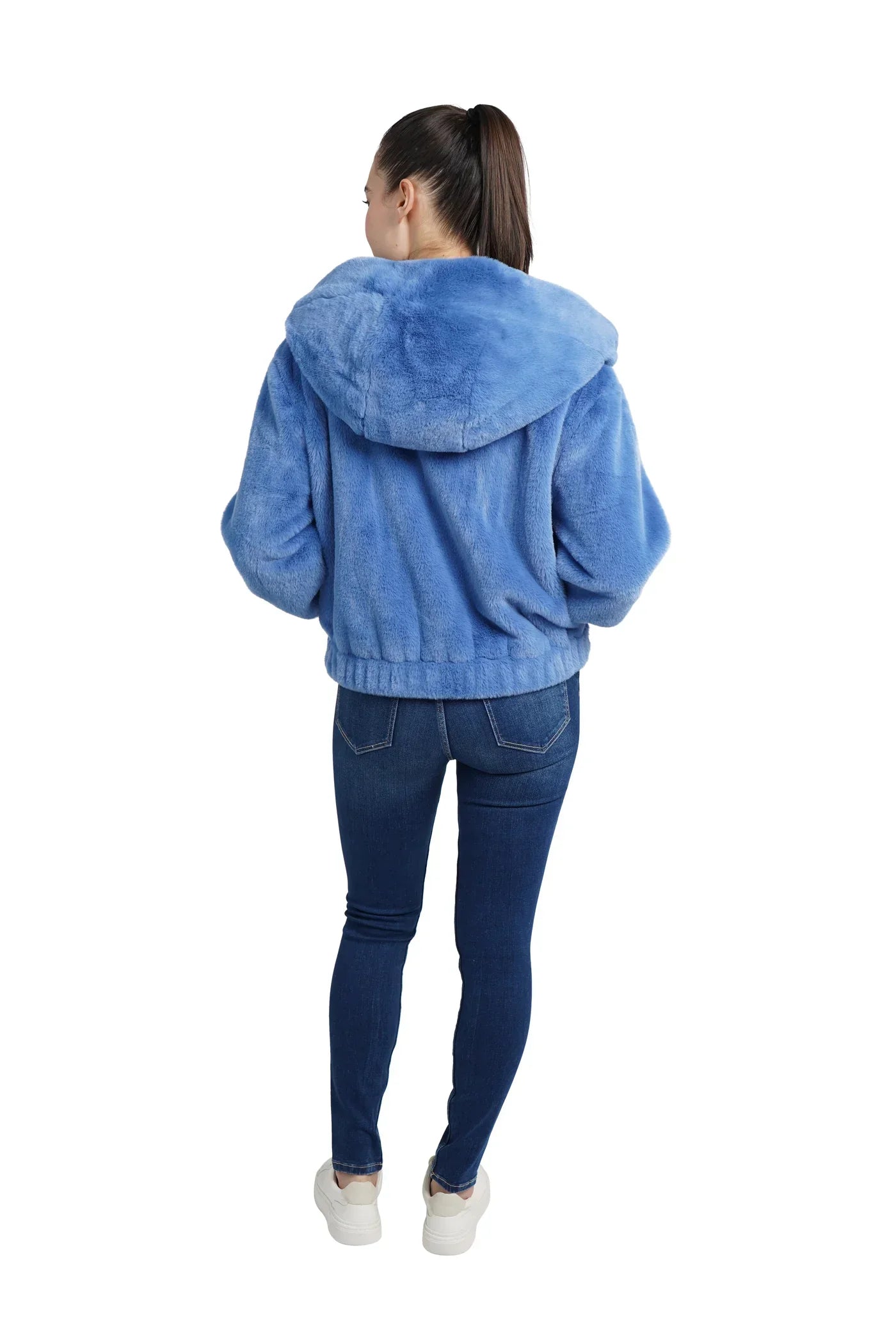 Love Token - Baby Blue Faux Fur Coat