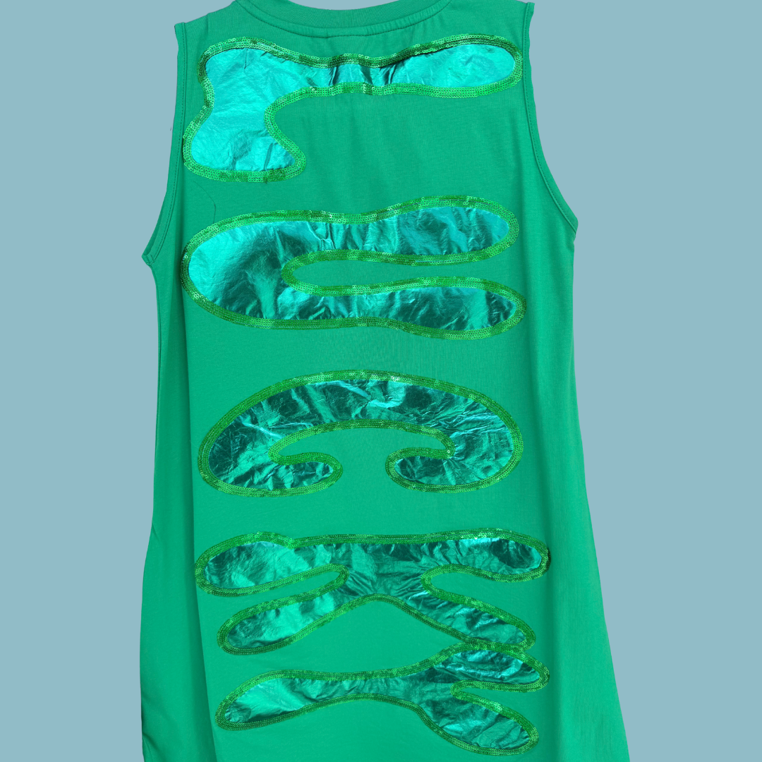 Queen of Sparkles - Green Lucky Tank Dress