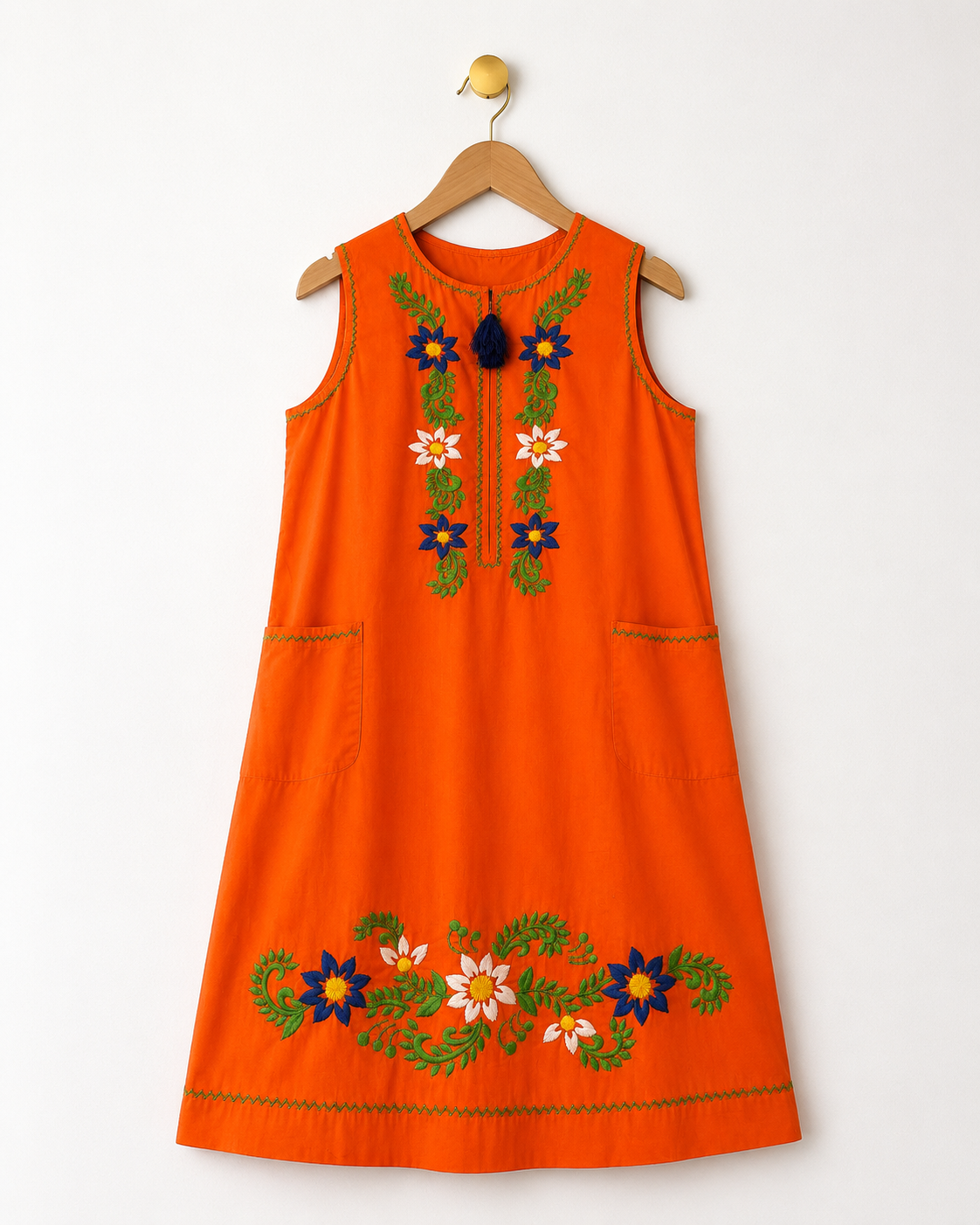 Sister Mary Orange Embroidered Dress